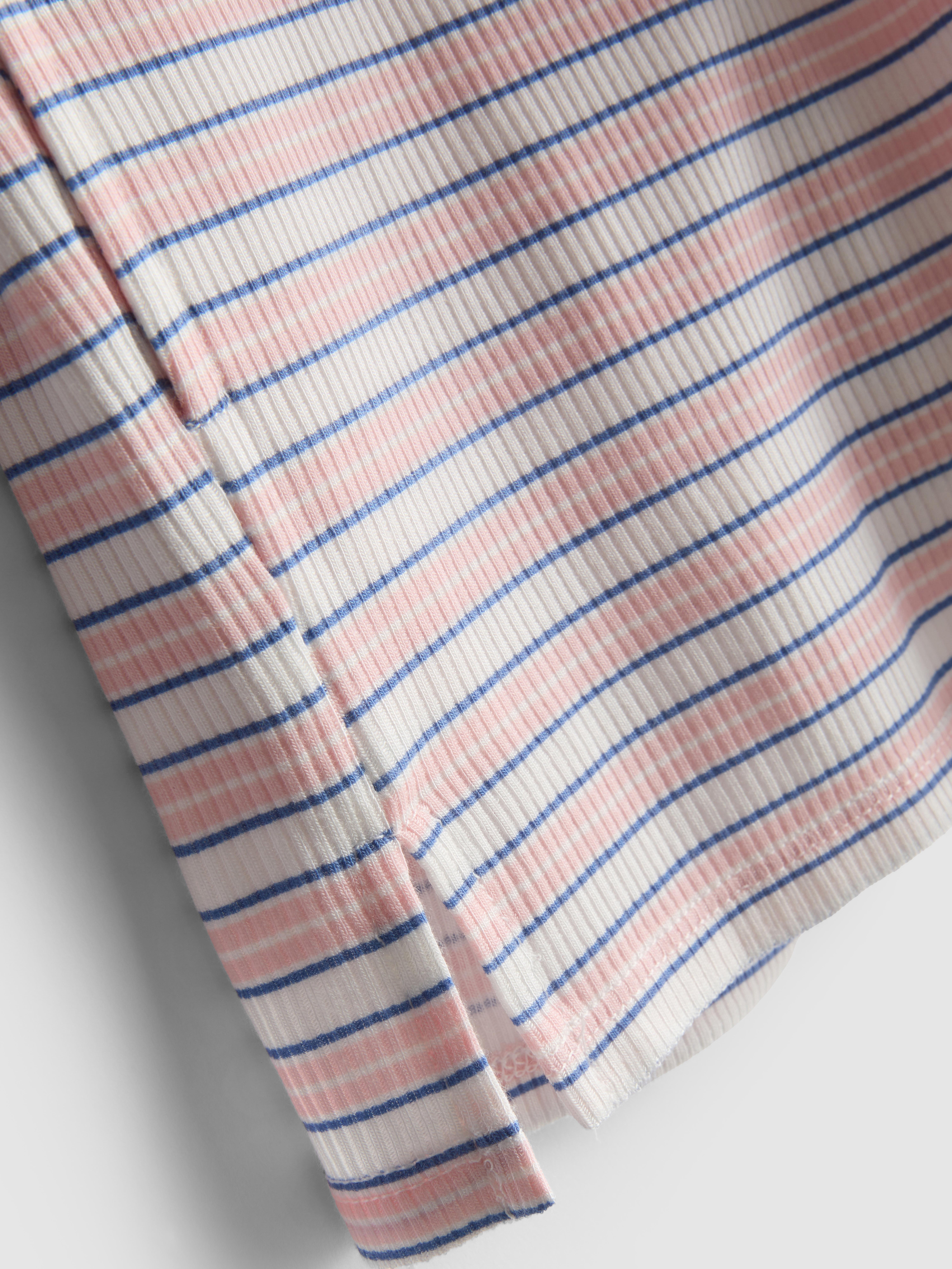 Gestreepte pyjamashort van ribstof