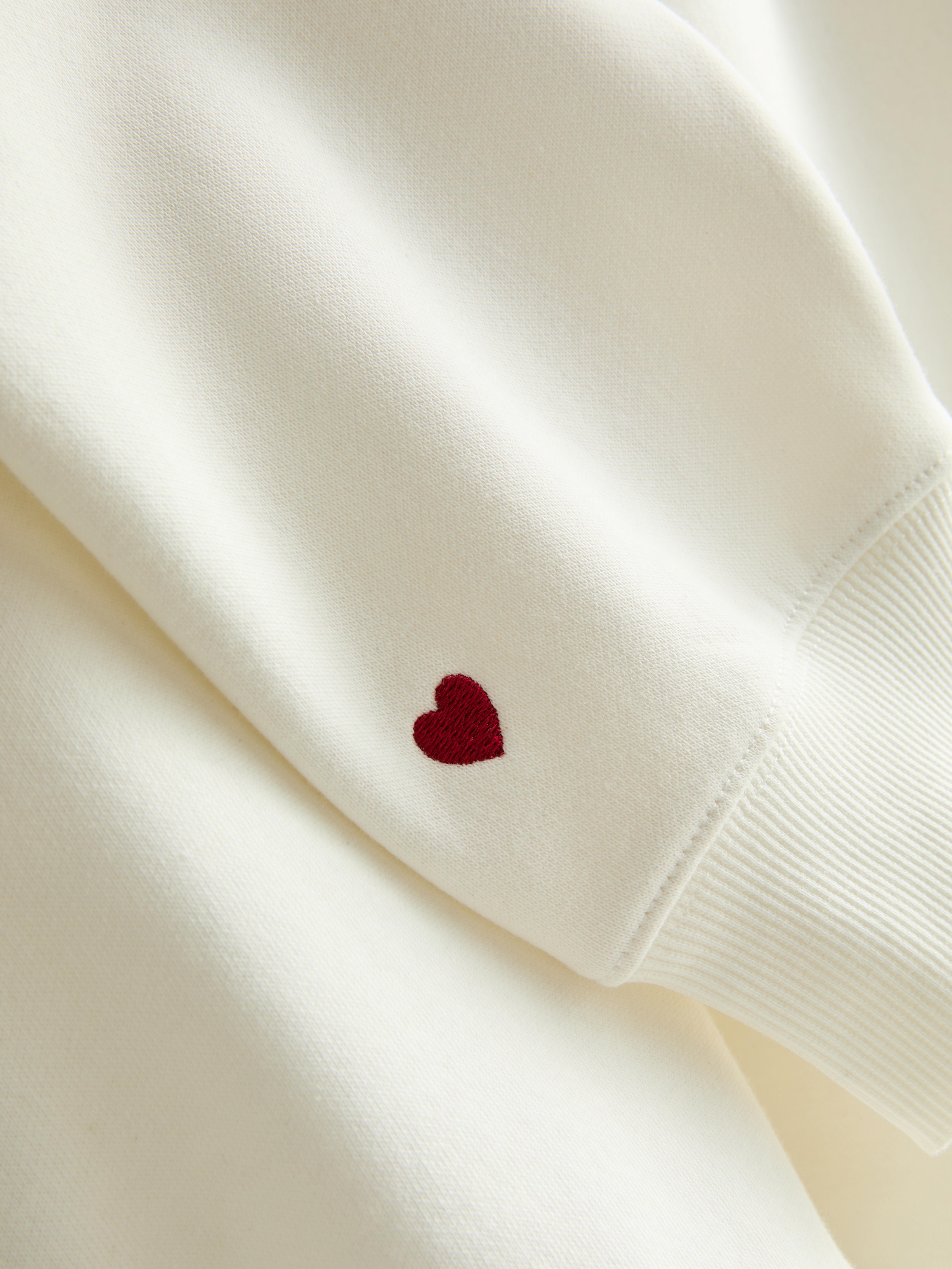 Women's Ivory Love Embroidered Sweatshirt