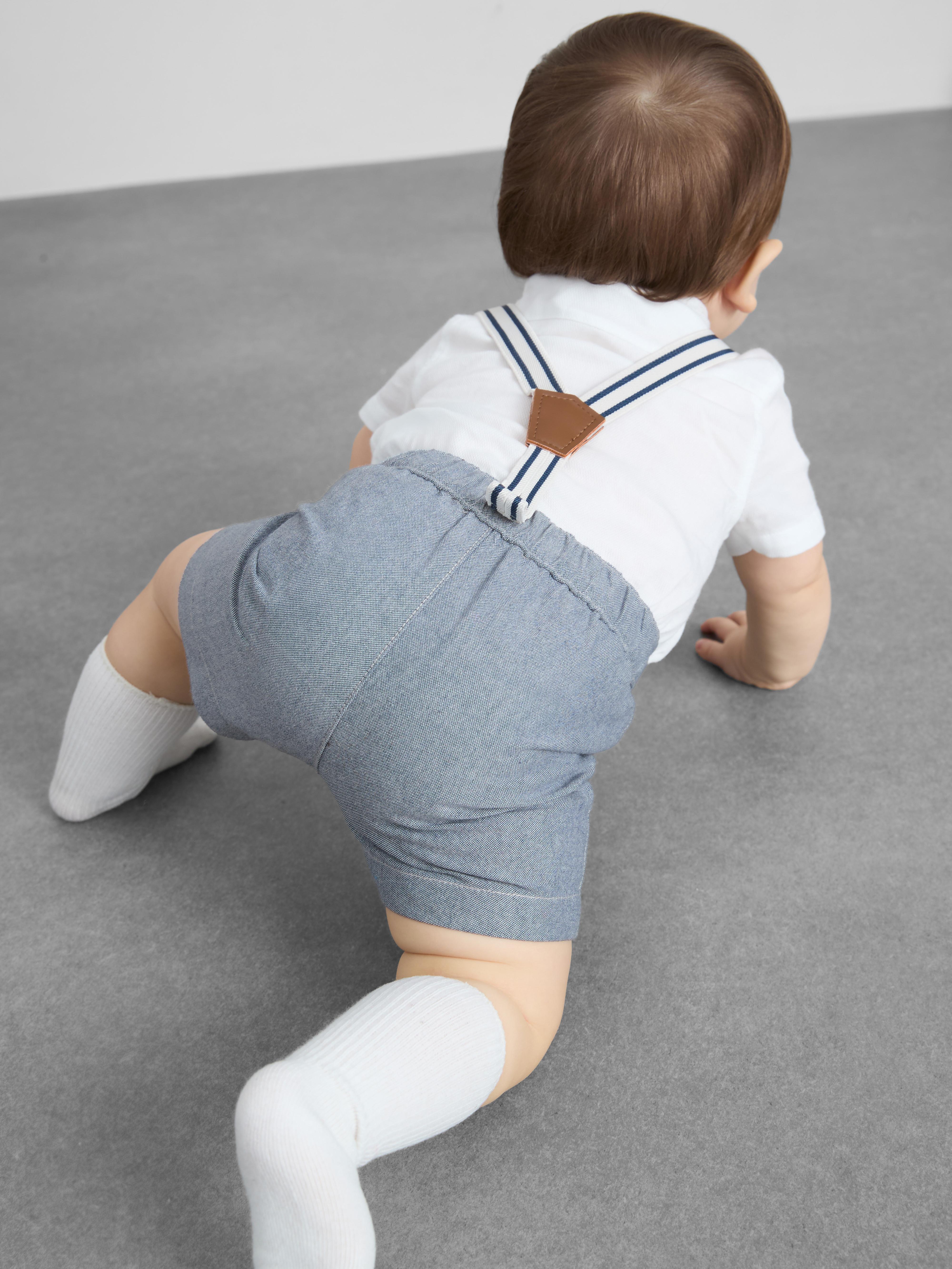 0-36mths | Shirt and Shorts with Suspenders Occasion Set