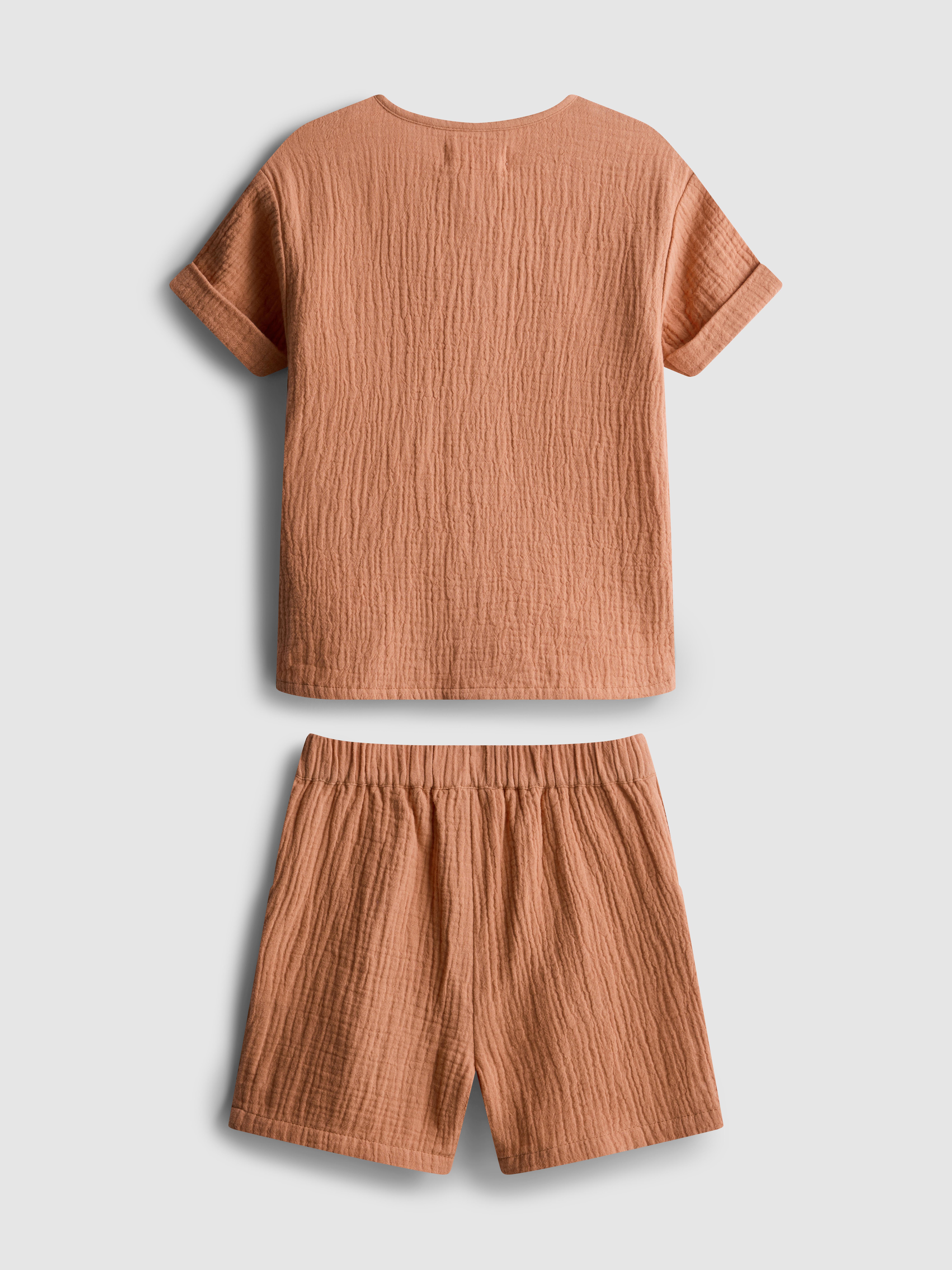 0-24mths | Cheesecloth Shirt and Shorts Set