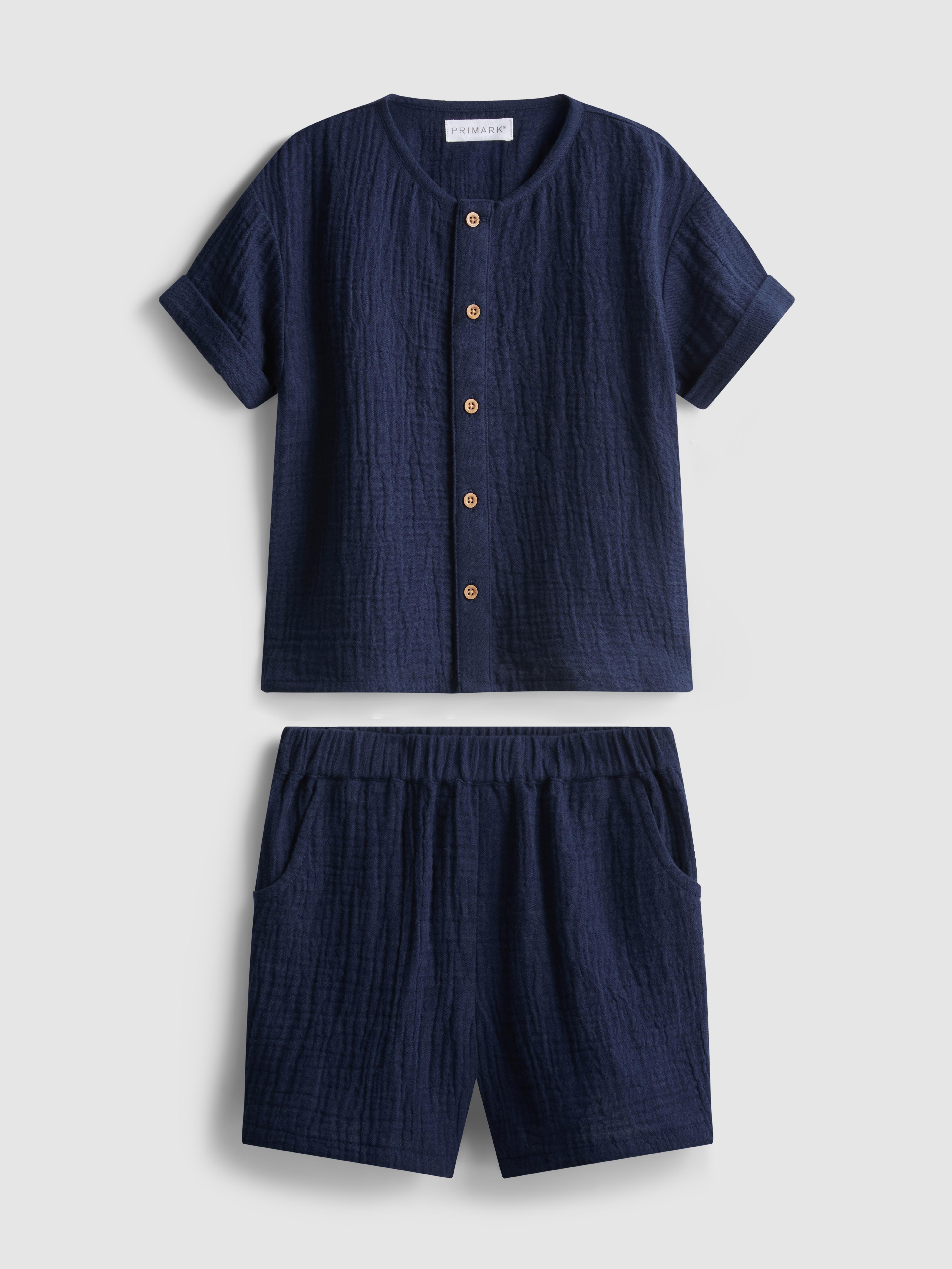 0–24 mes. | Komplet srajce in kratkih hlač iz platna