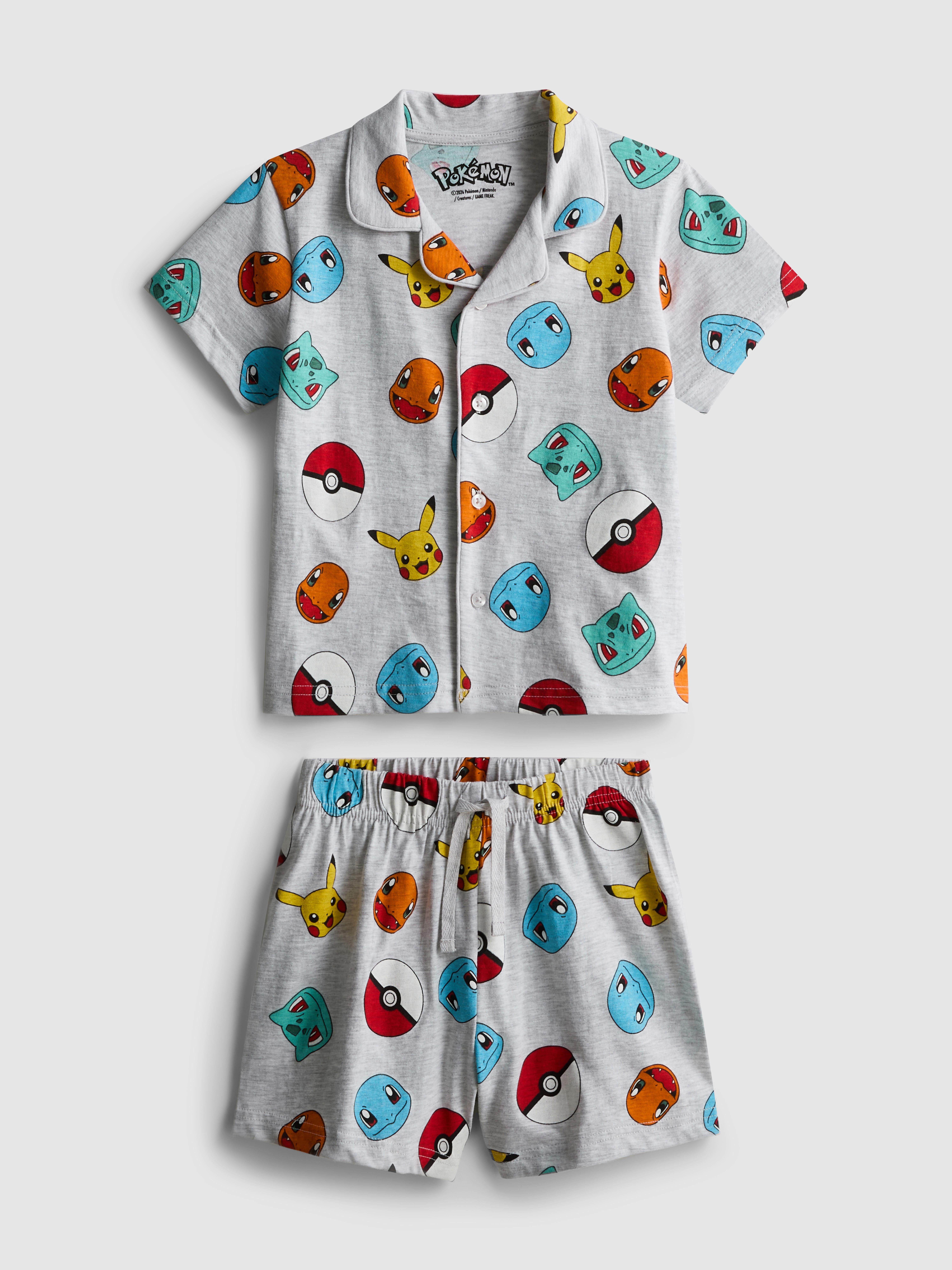 1,5 - 10 ani | Pijamale cu cămașă cu mânecă scurtă Pokémon