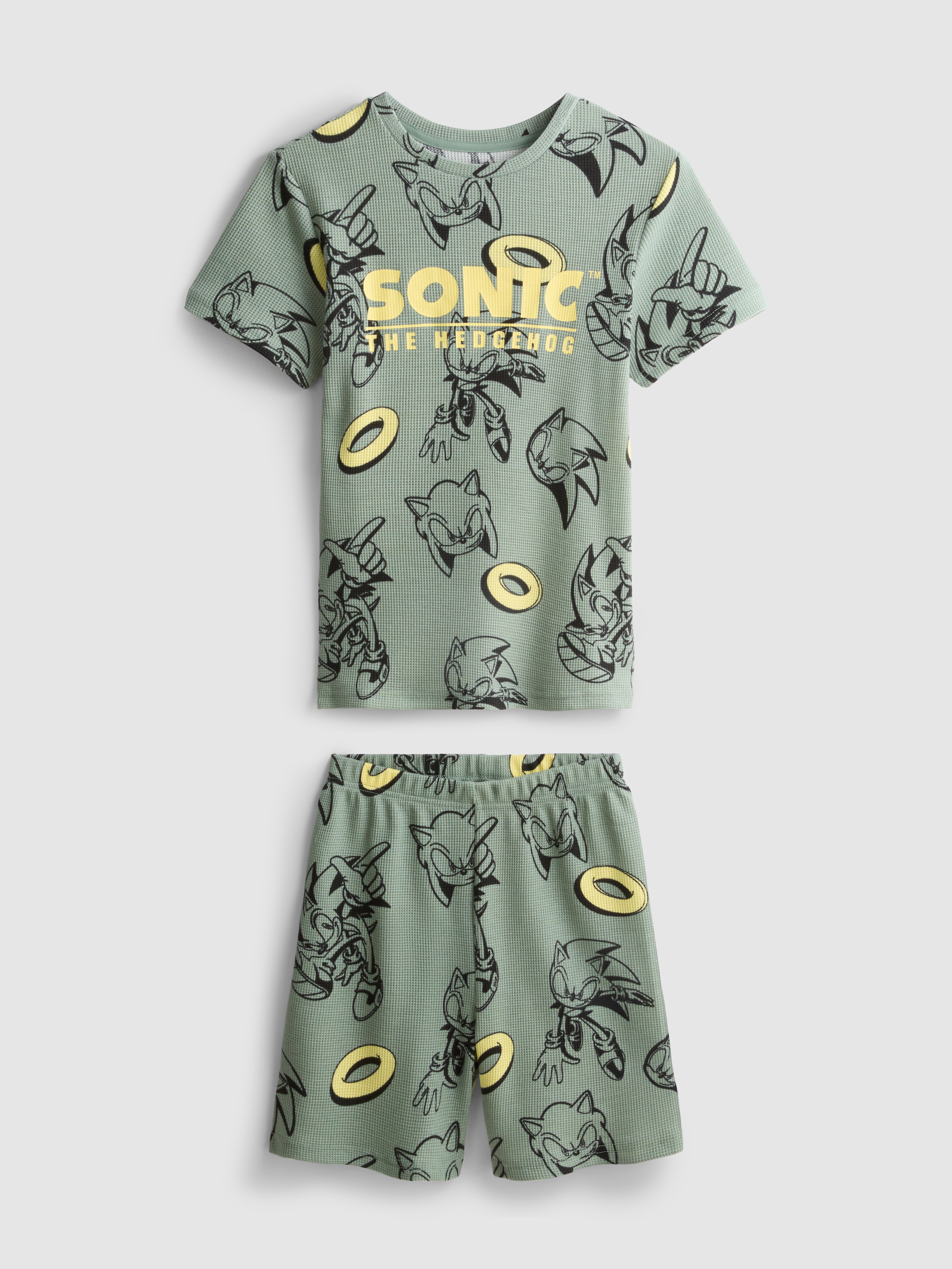 7-15yrs | Sonic The Hedgehog Waffle Textured Short Pyjamas