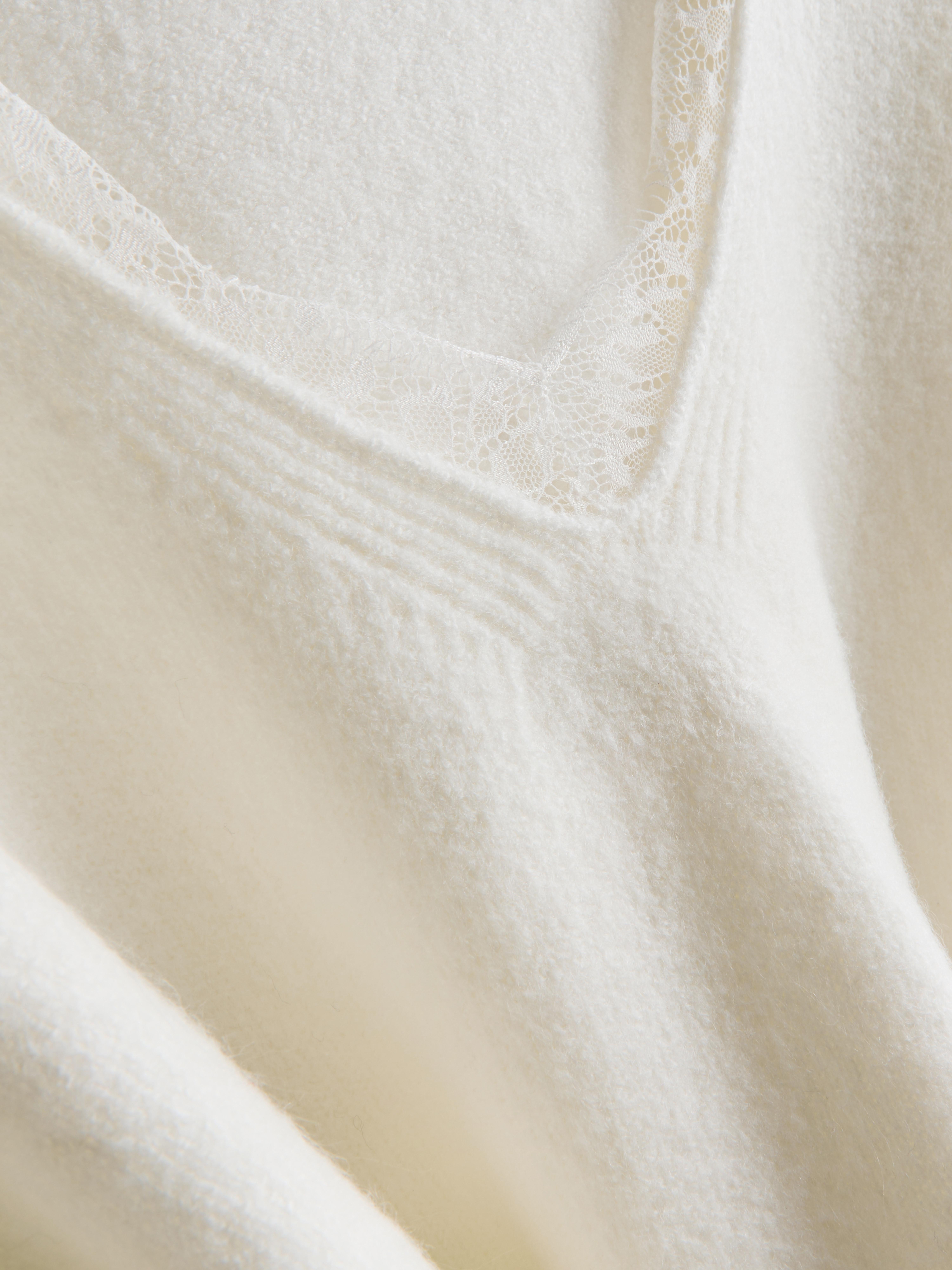 Lace Trim V-Neck Jumper