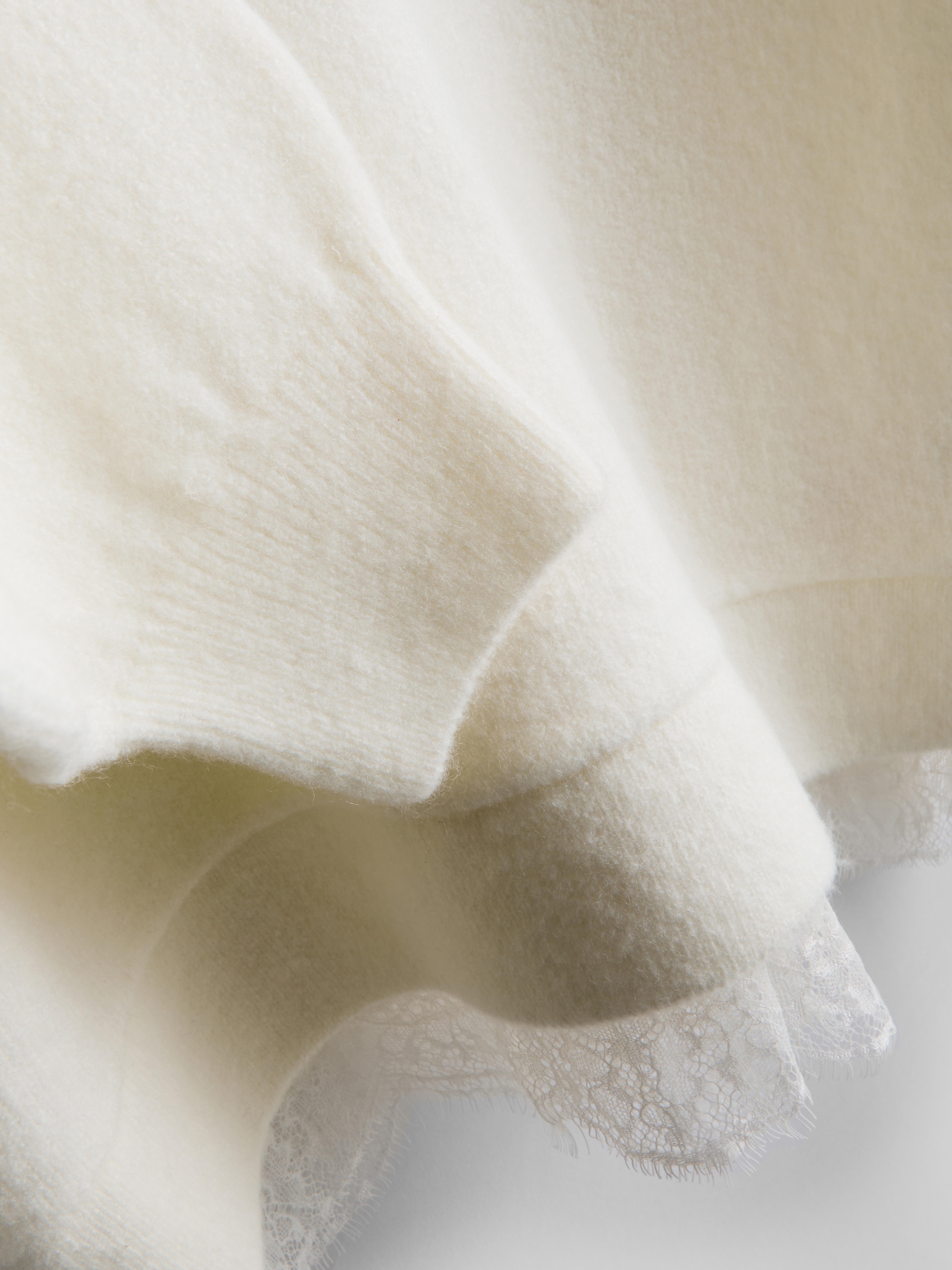 Lace Trim V-Neck Jumper