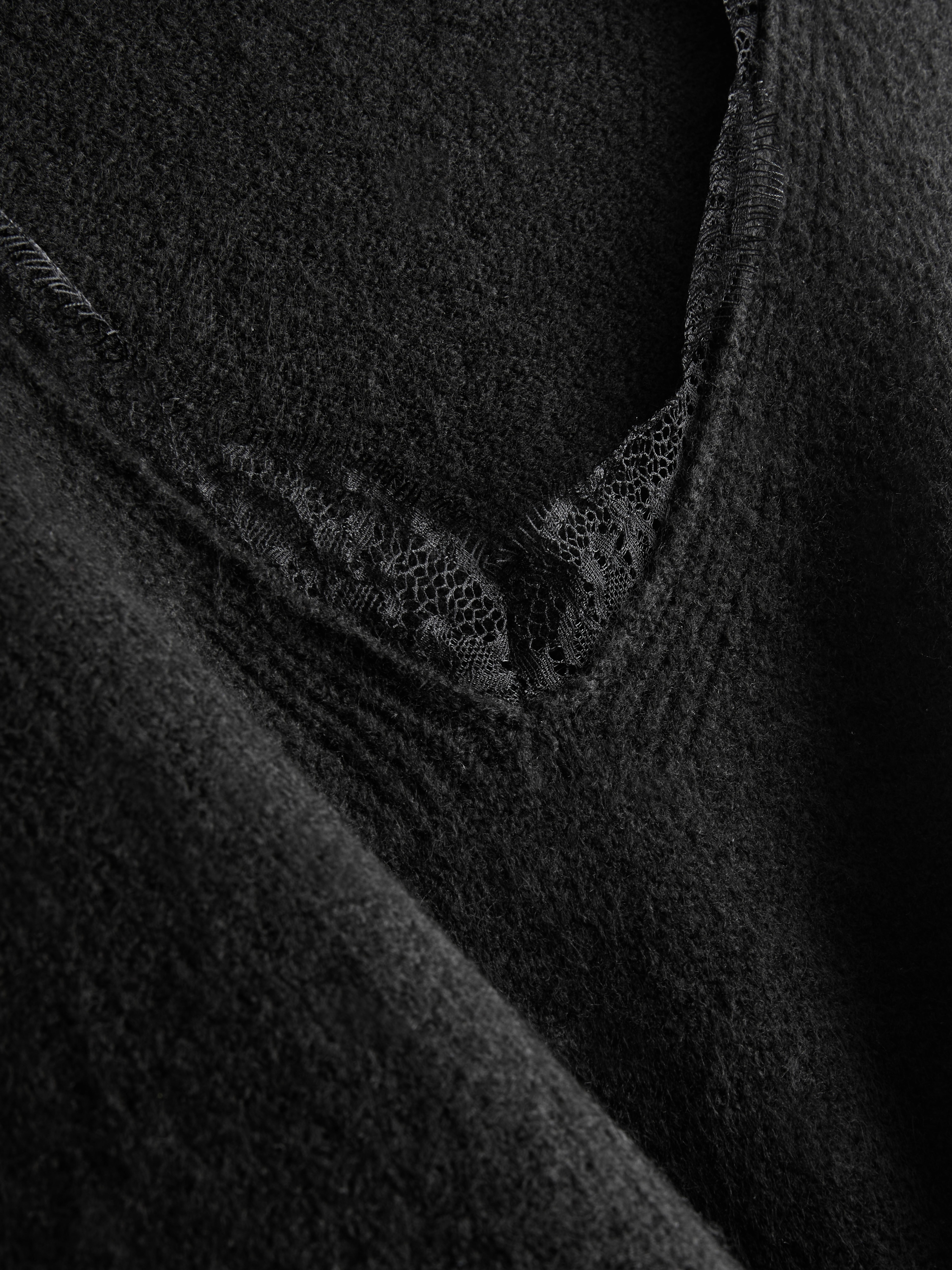 Lace Trim V-Neck Jumper