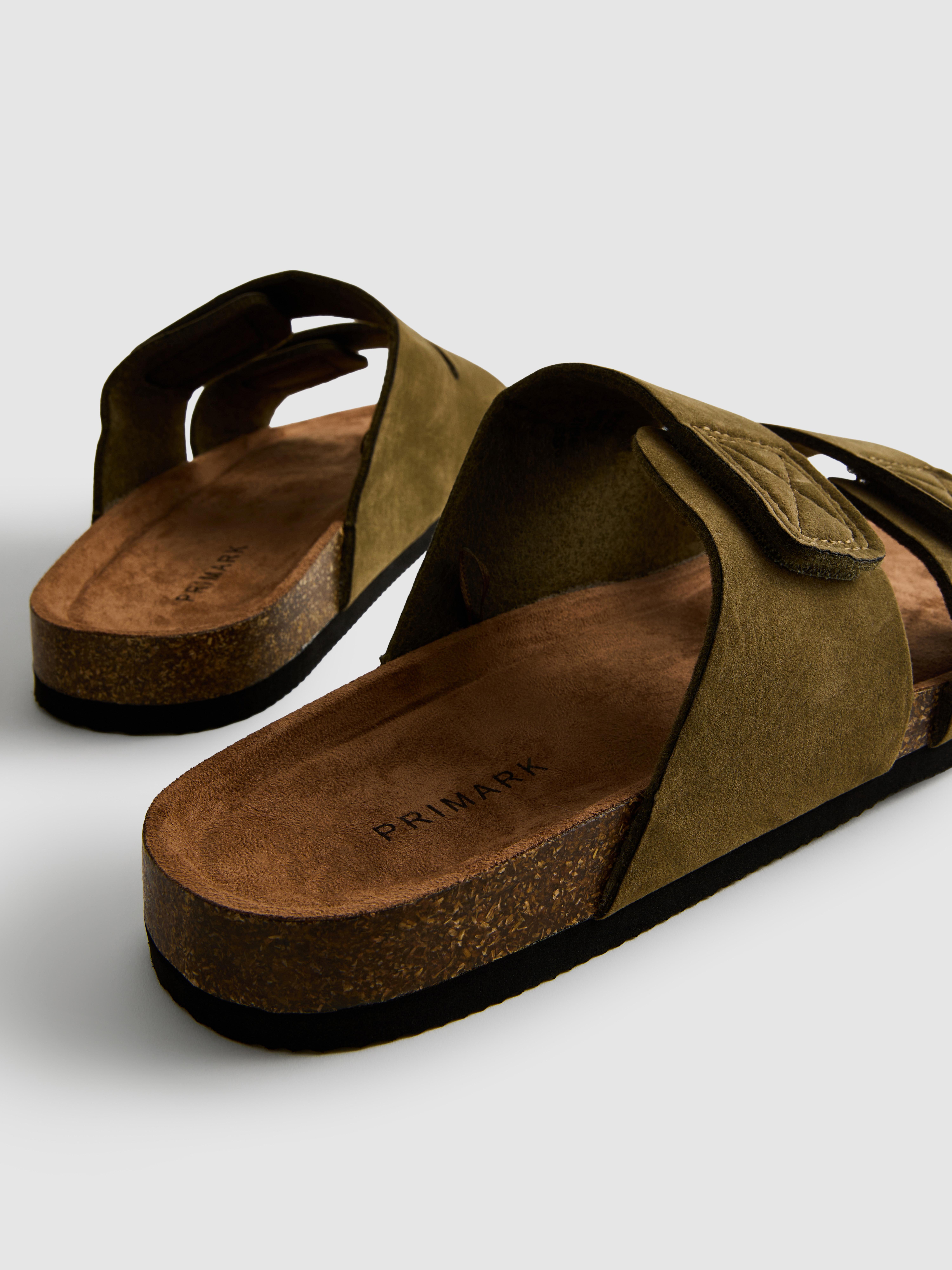 Men's Olive Two-Strap Chunky-Sole Sandals