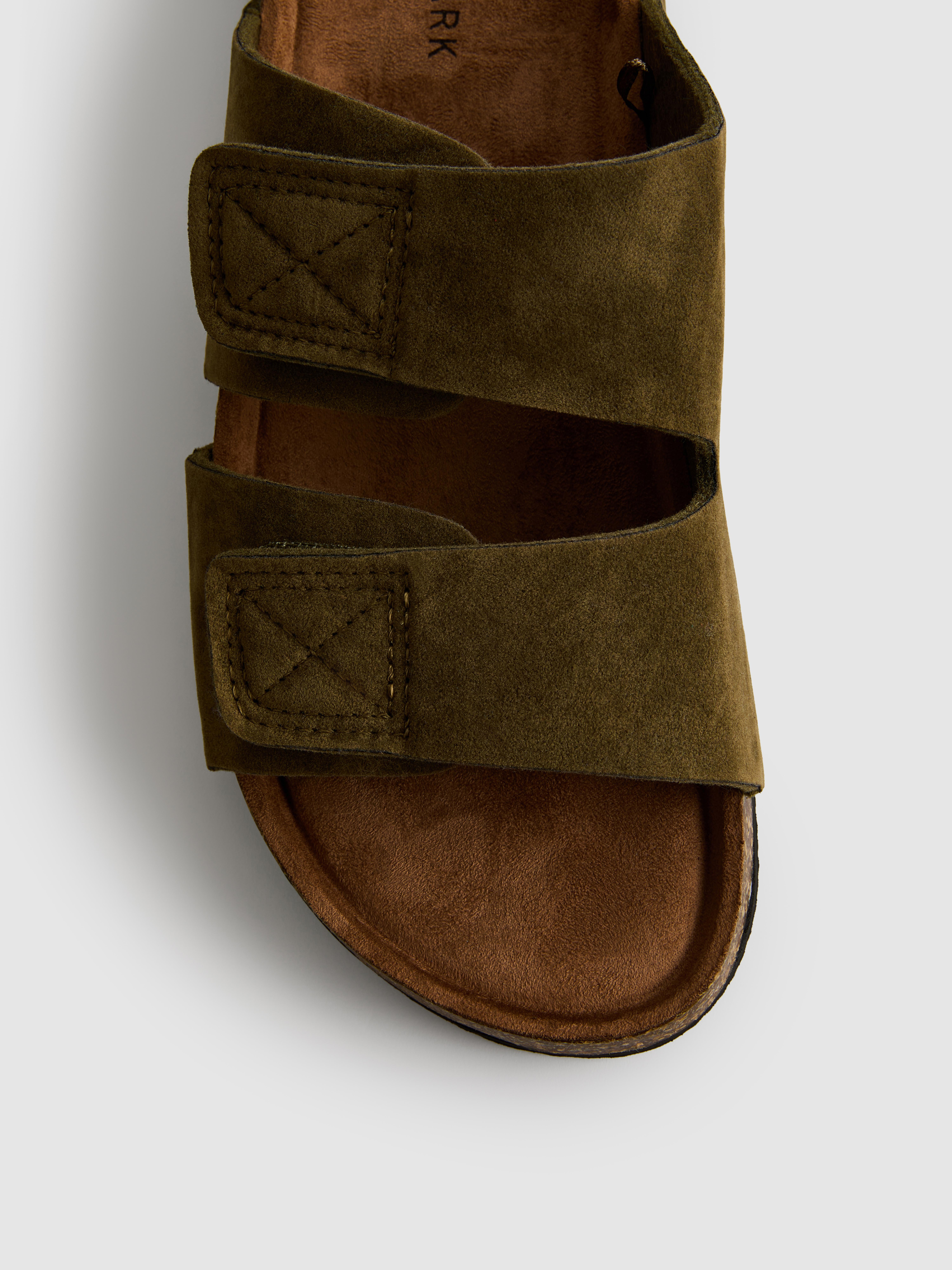 Men's Olive Two-Strap Chunky-Sole Sandals