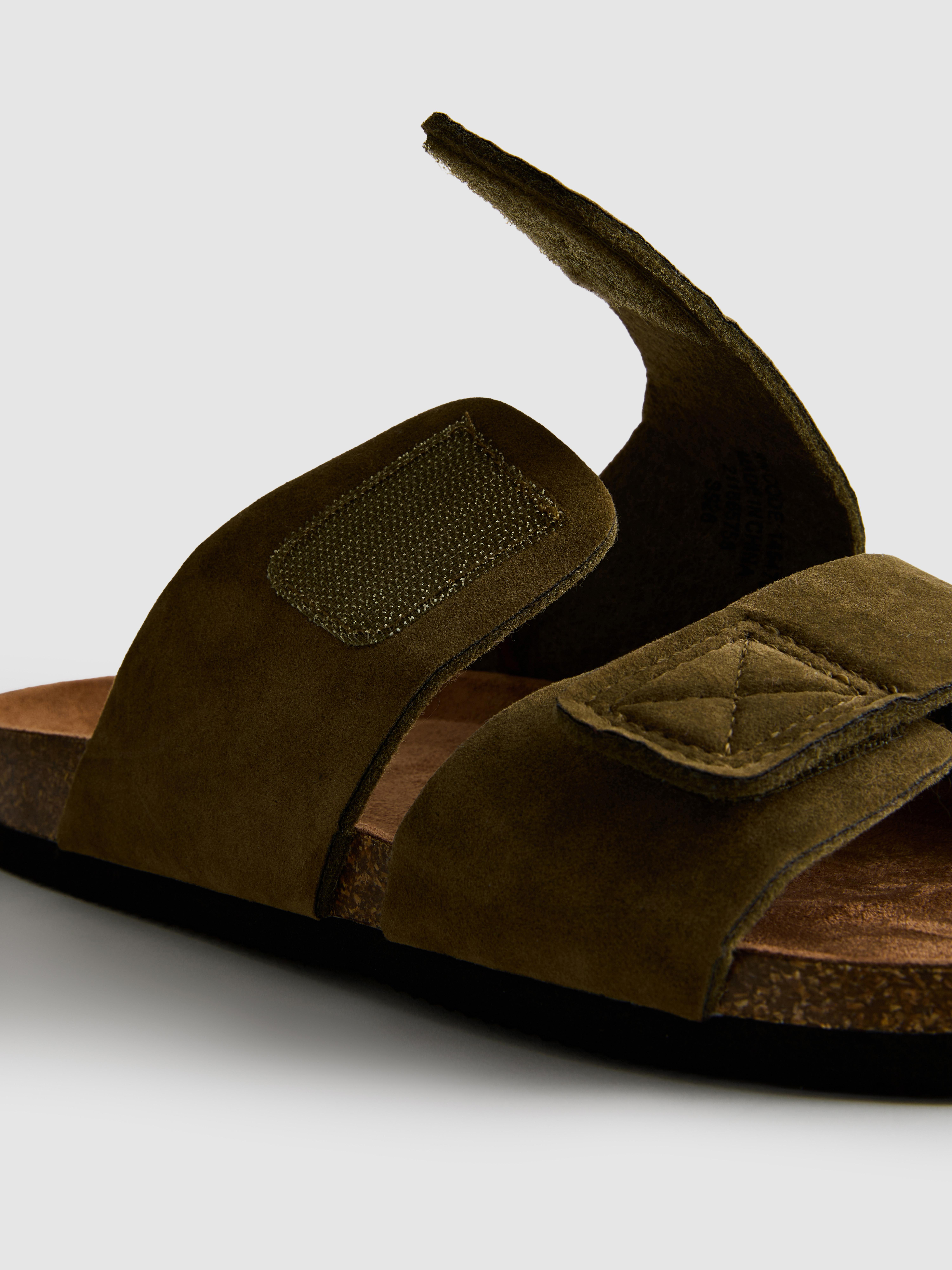 Men's Olive Two-Strap Chunky-Sole Sandals