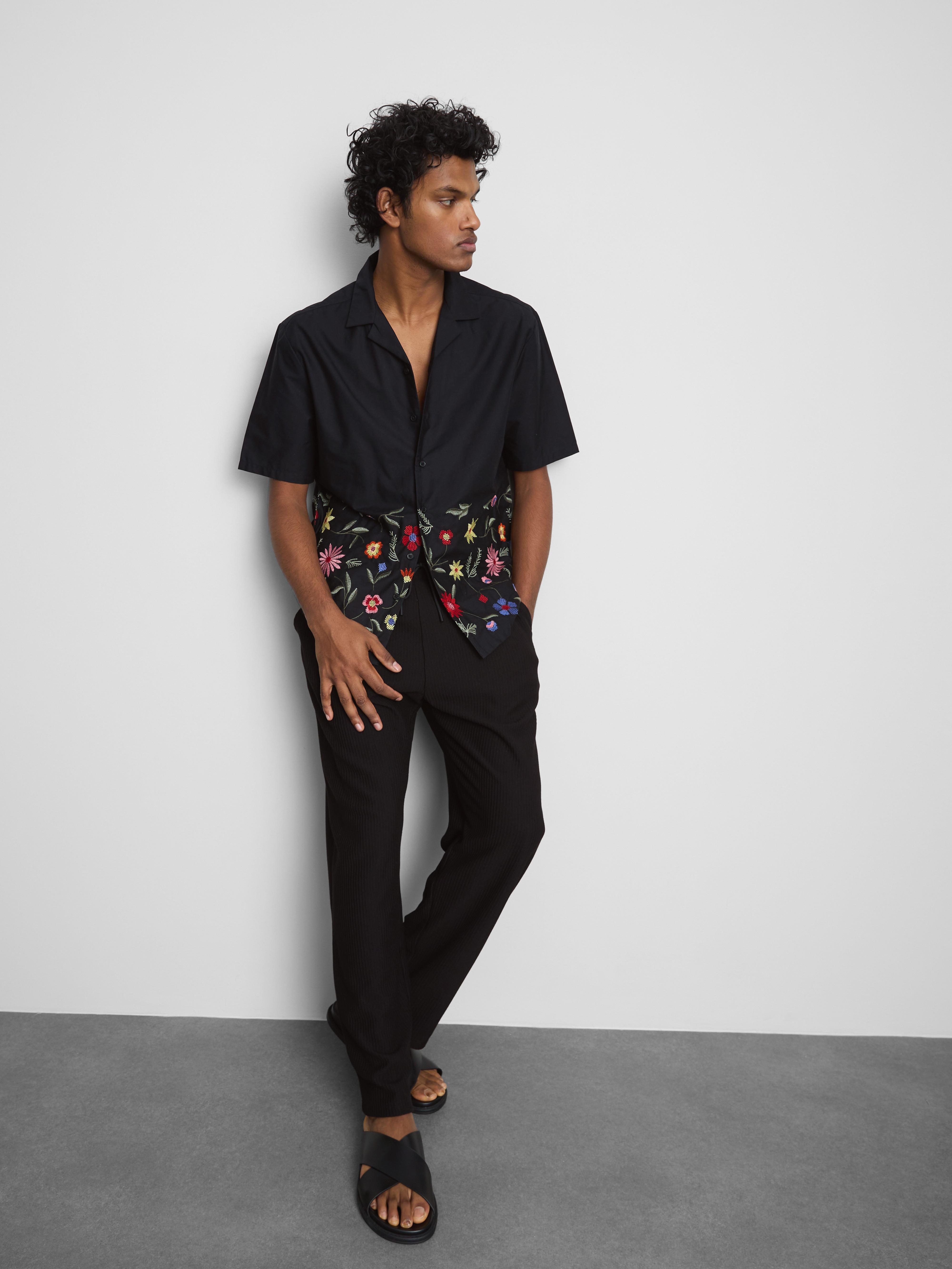 Overhemd met korte mouwen en borduursels