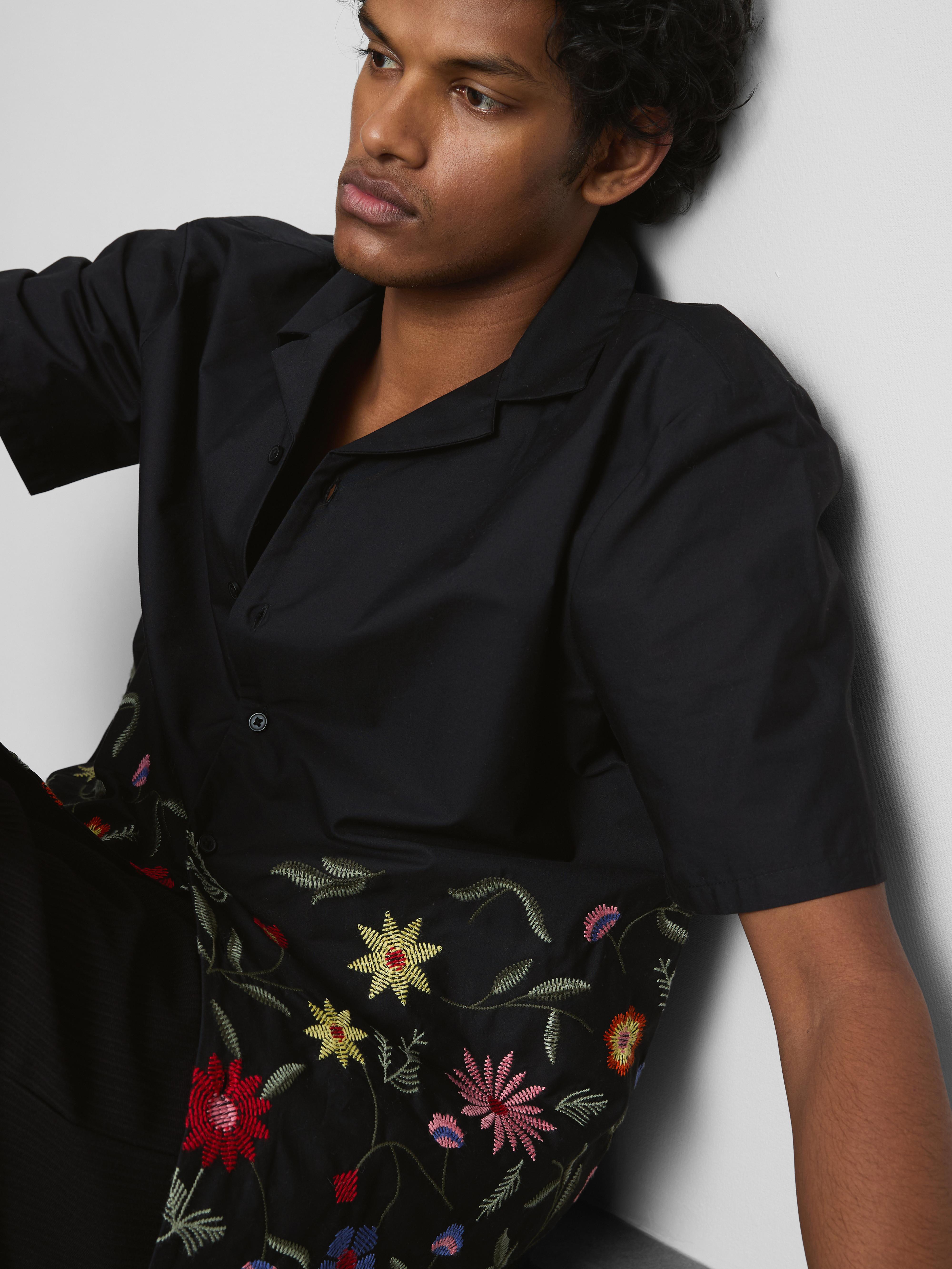 Overhemd met korte mouwen en borduursels