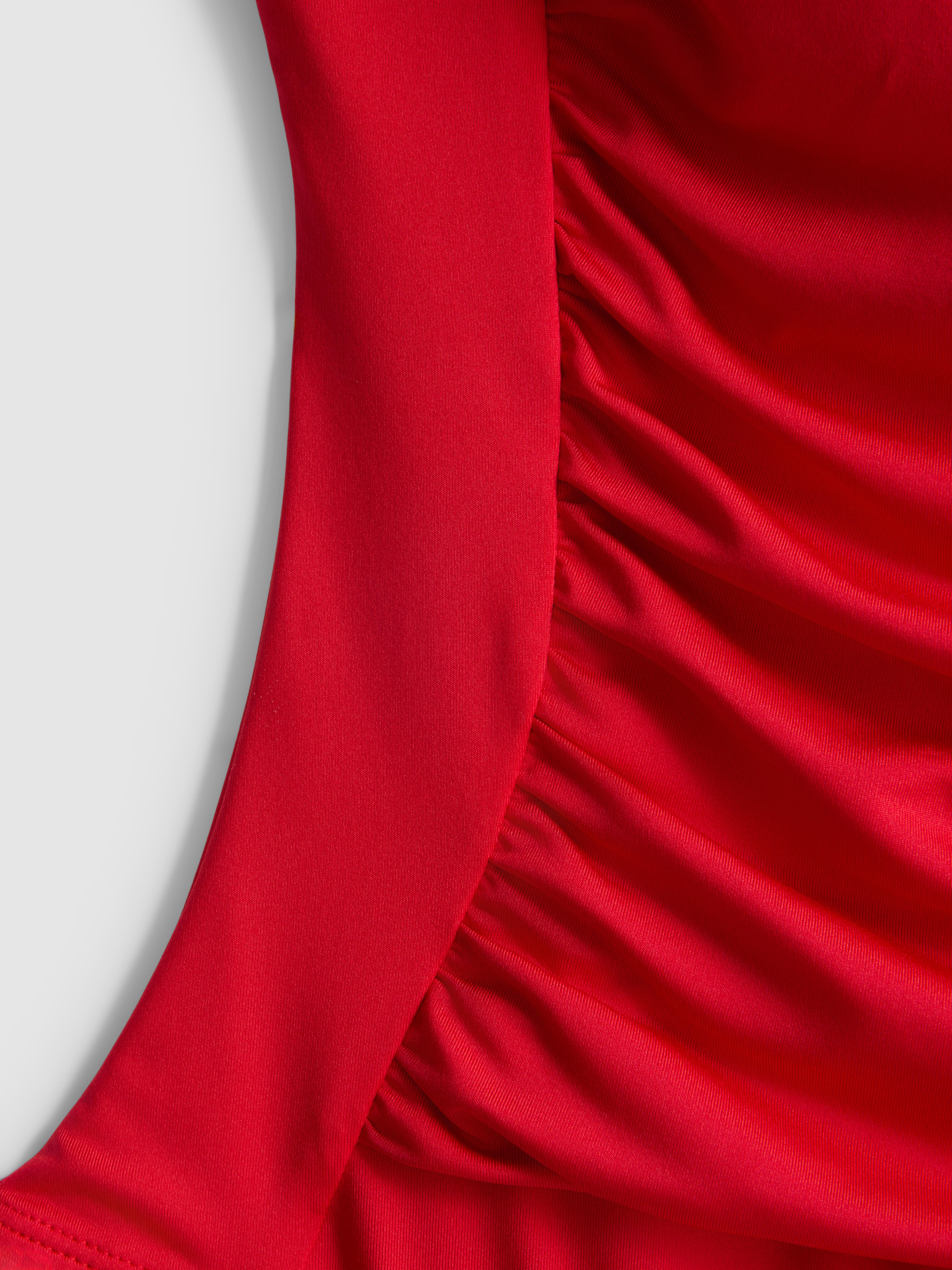 Draped Detail Molded Control Swimsuit