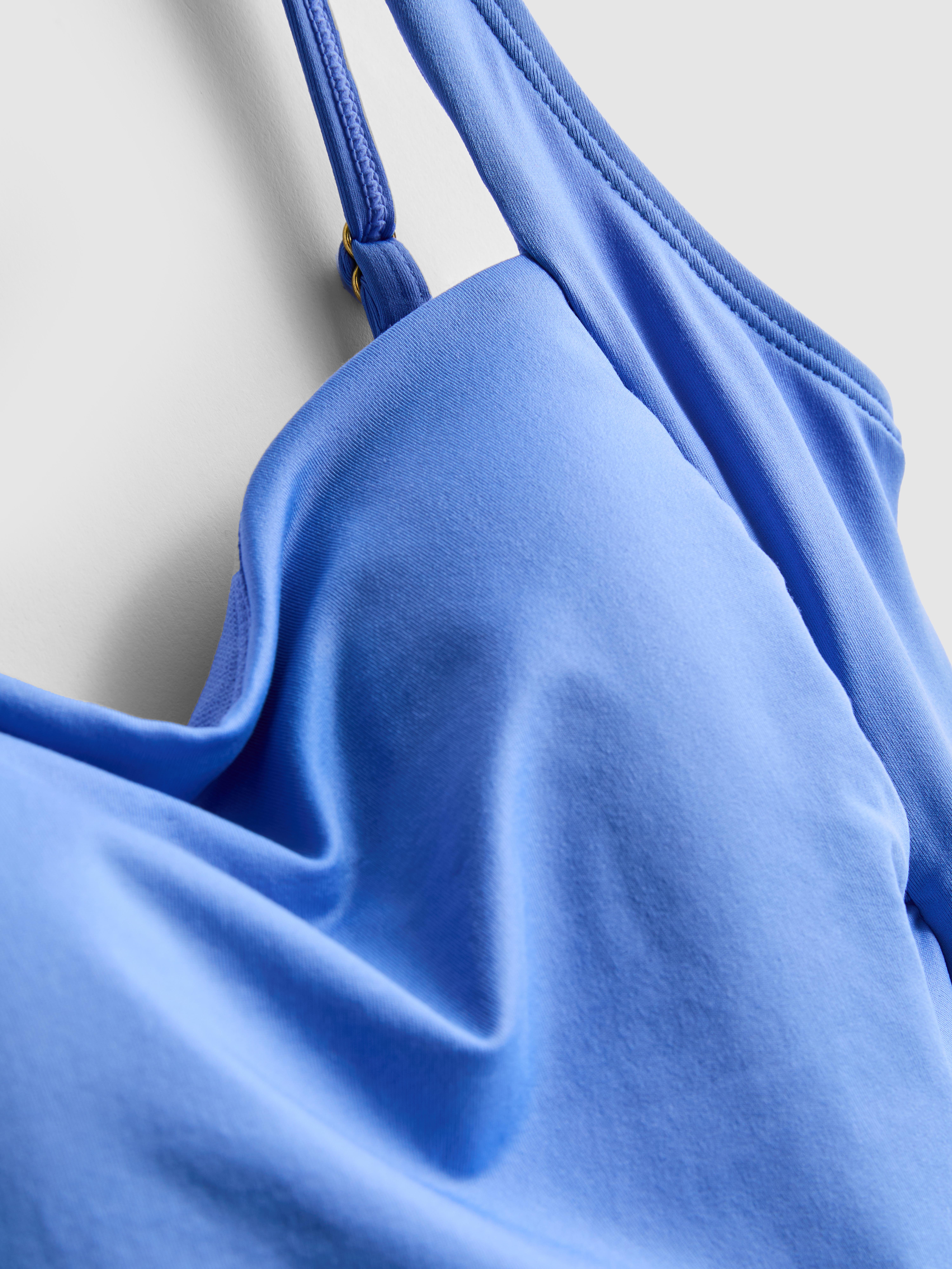 Women's Blue Draped Detail Molded Control Swimsuit