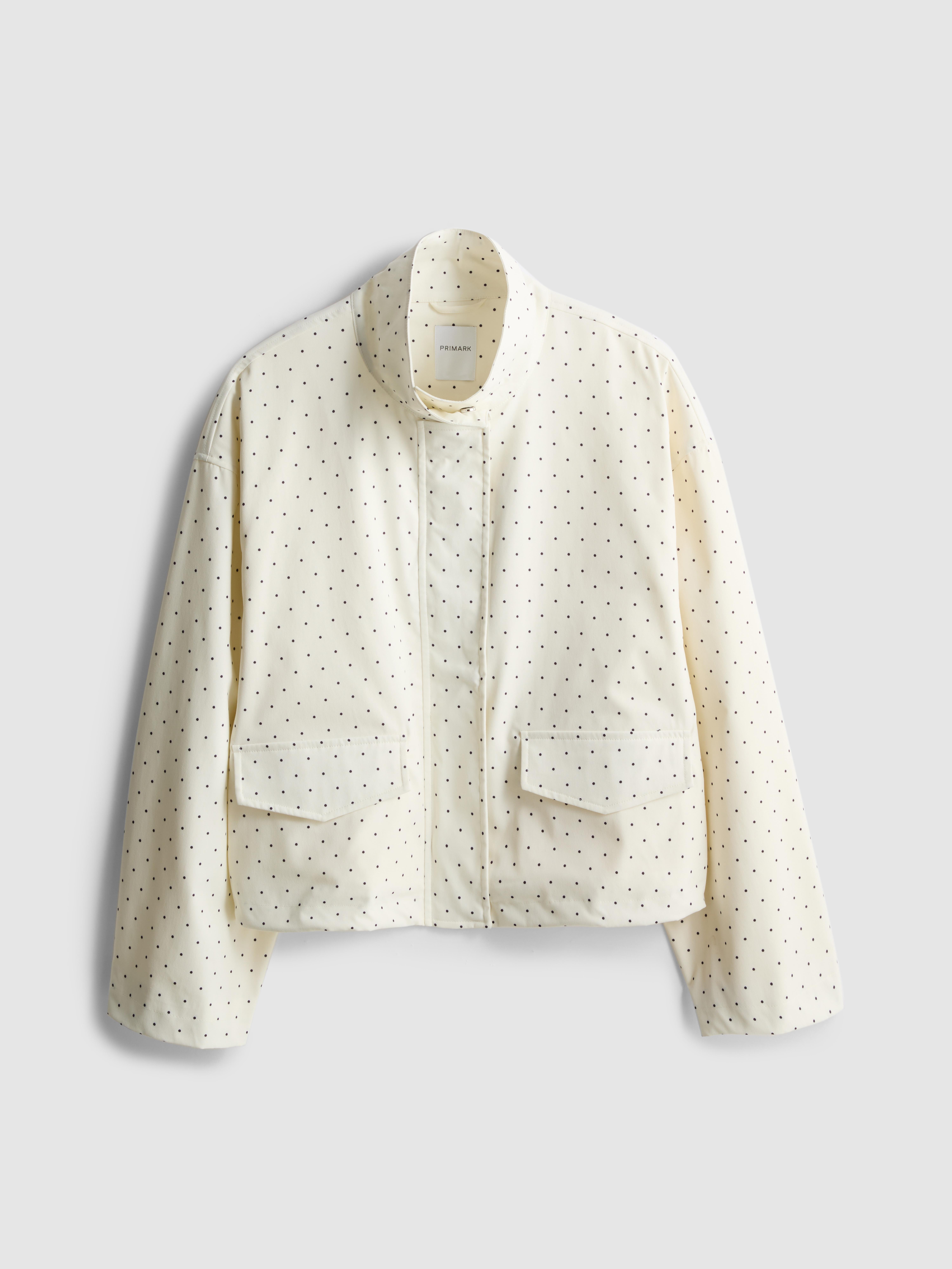 Veste à pois et col cheminée