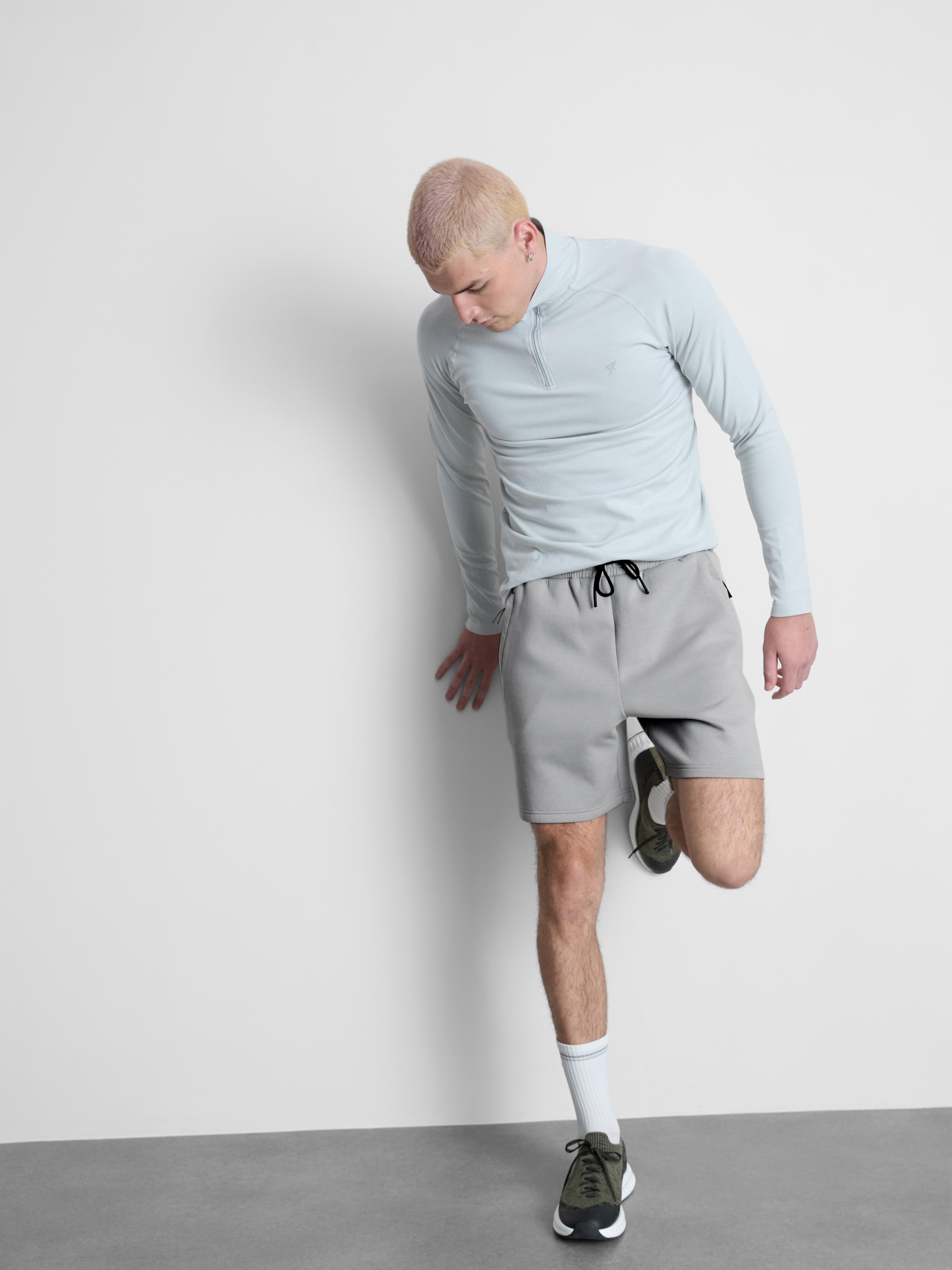 Men's Light Gray Soft Active Drawstring Shorts