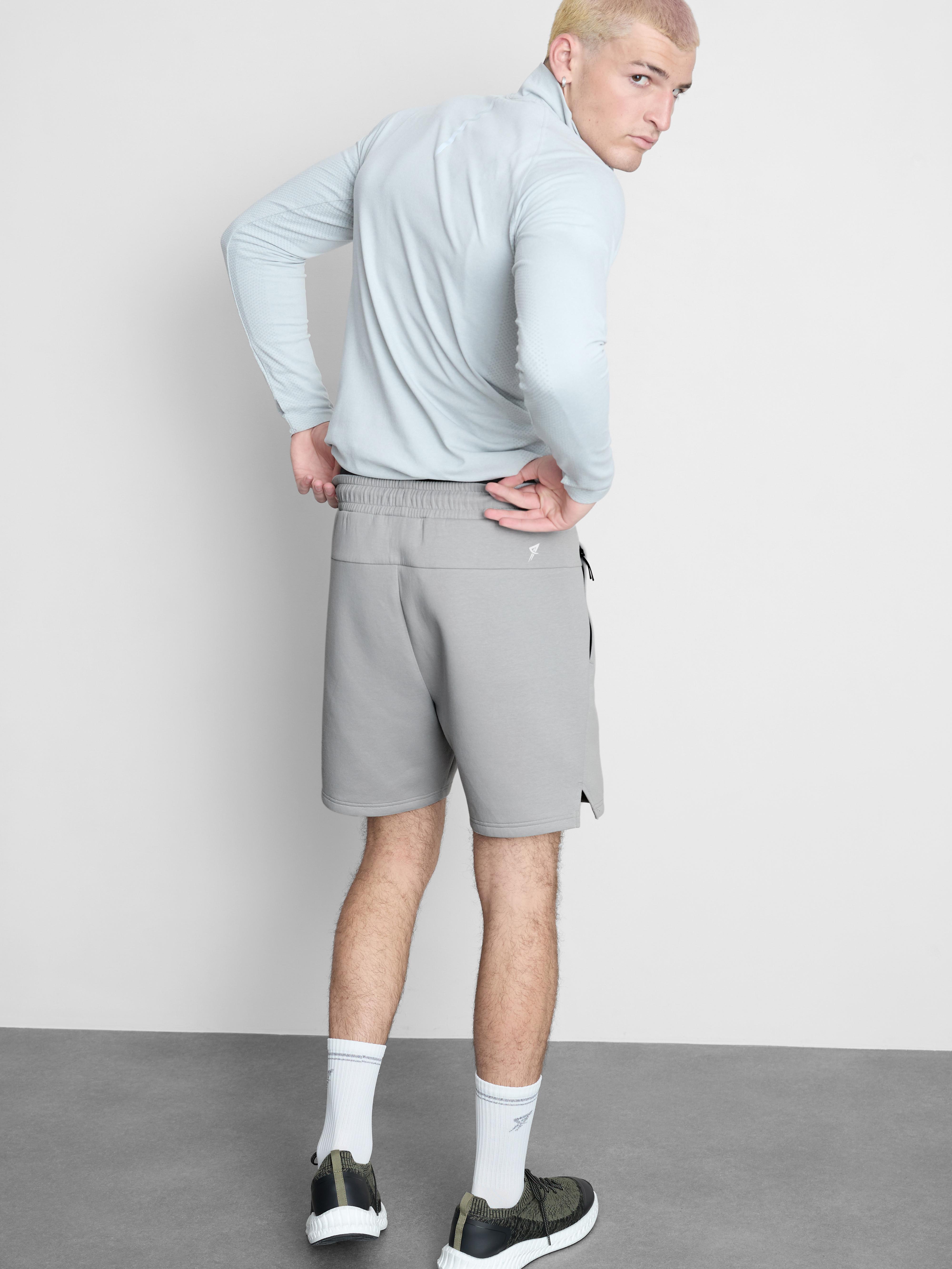 Men's Light Gray Soft Active Drawstring Shorts