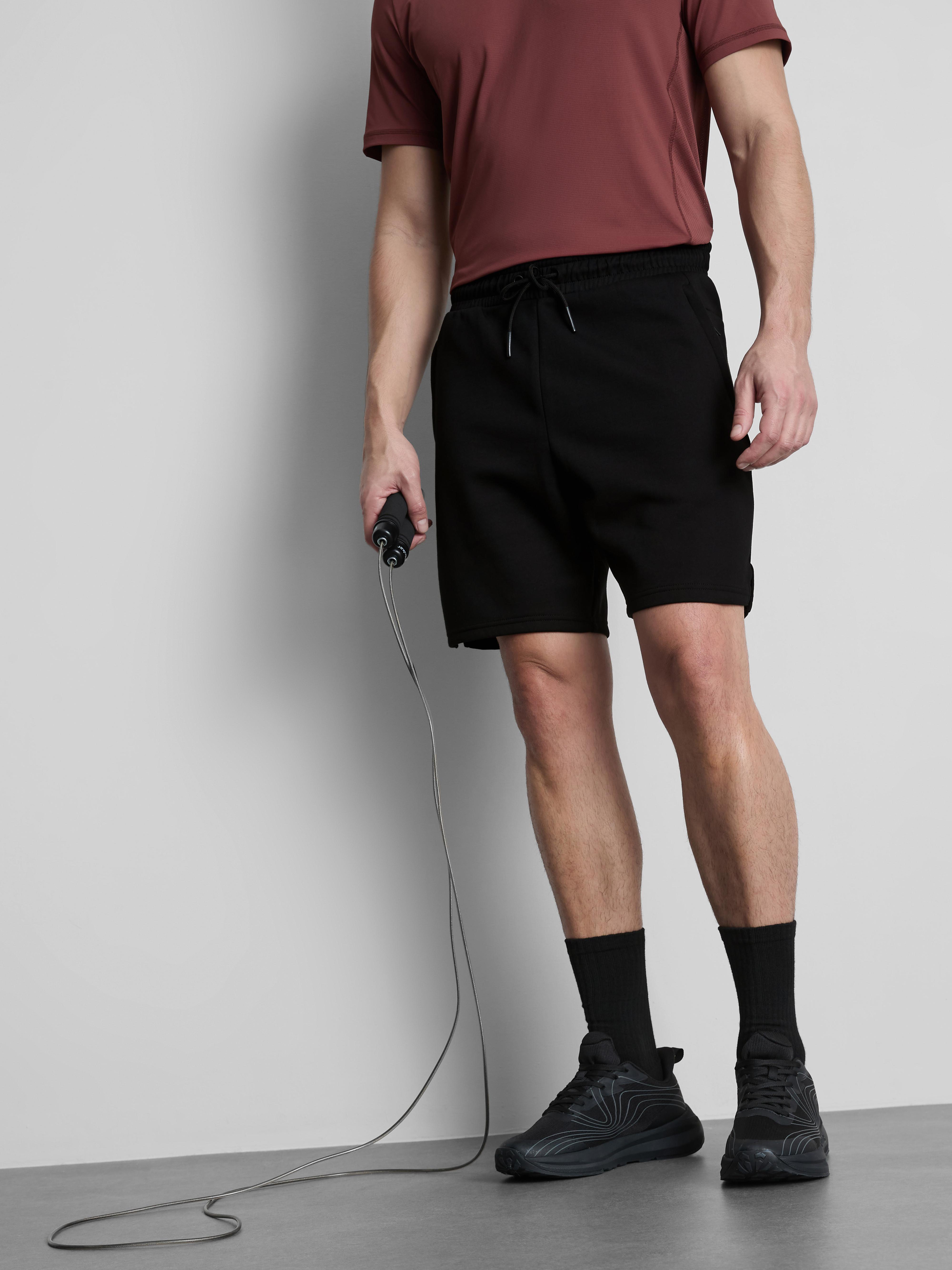 Men's Black Soft Active Drawstring Shorts