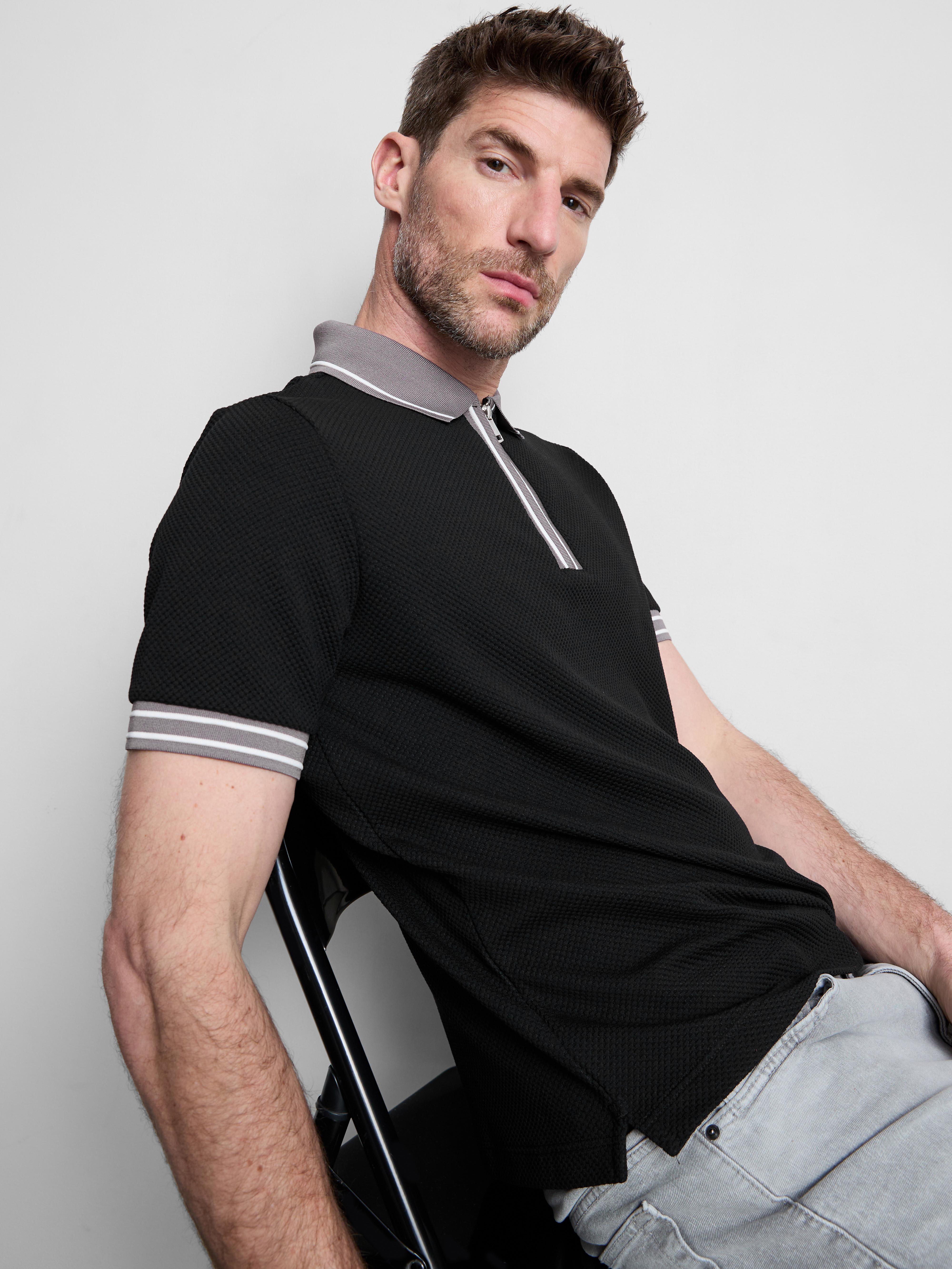 Tricou polo texturat