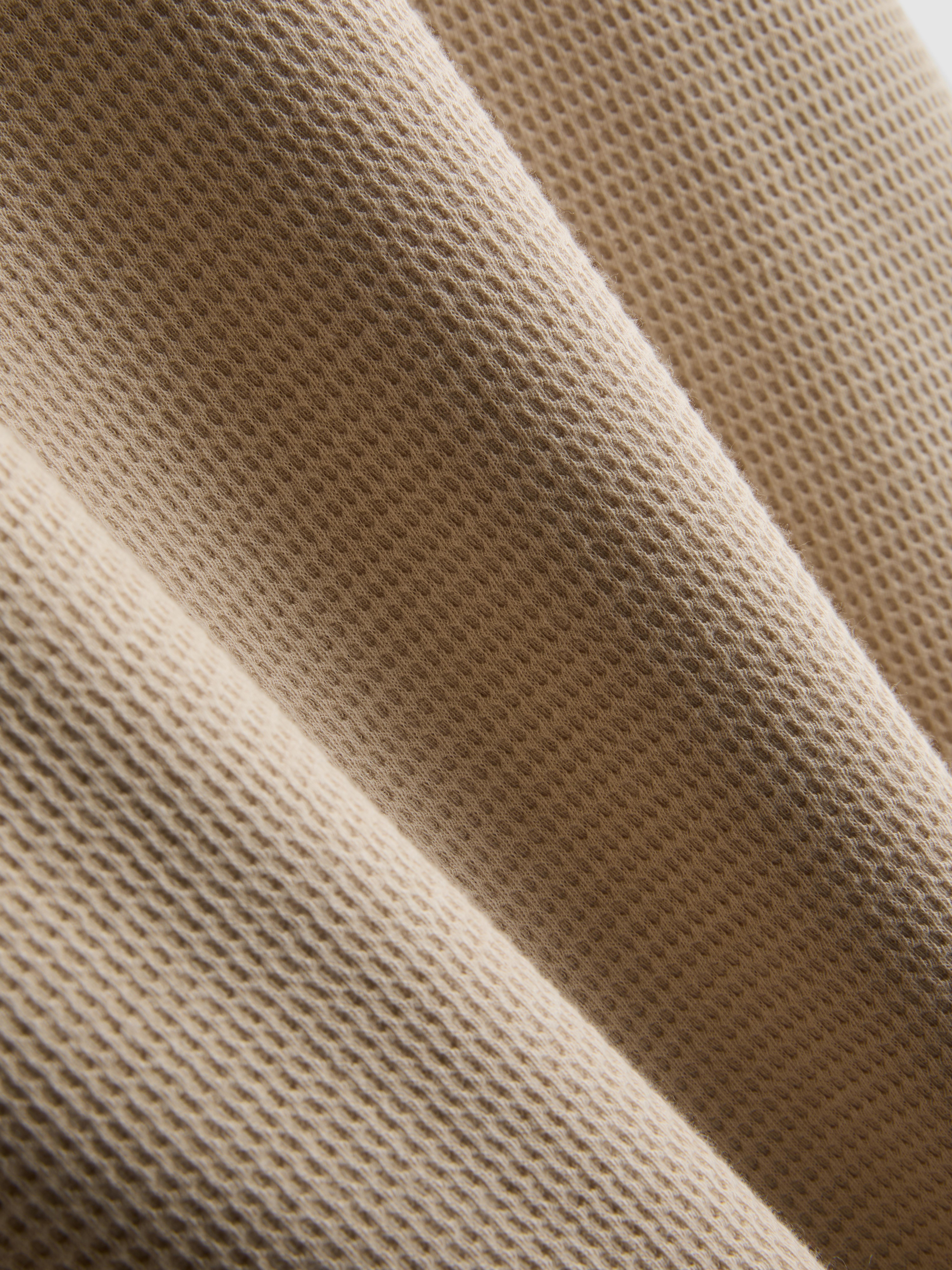 Men's Stone Waffle-Texture Polo Shirt