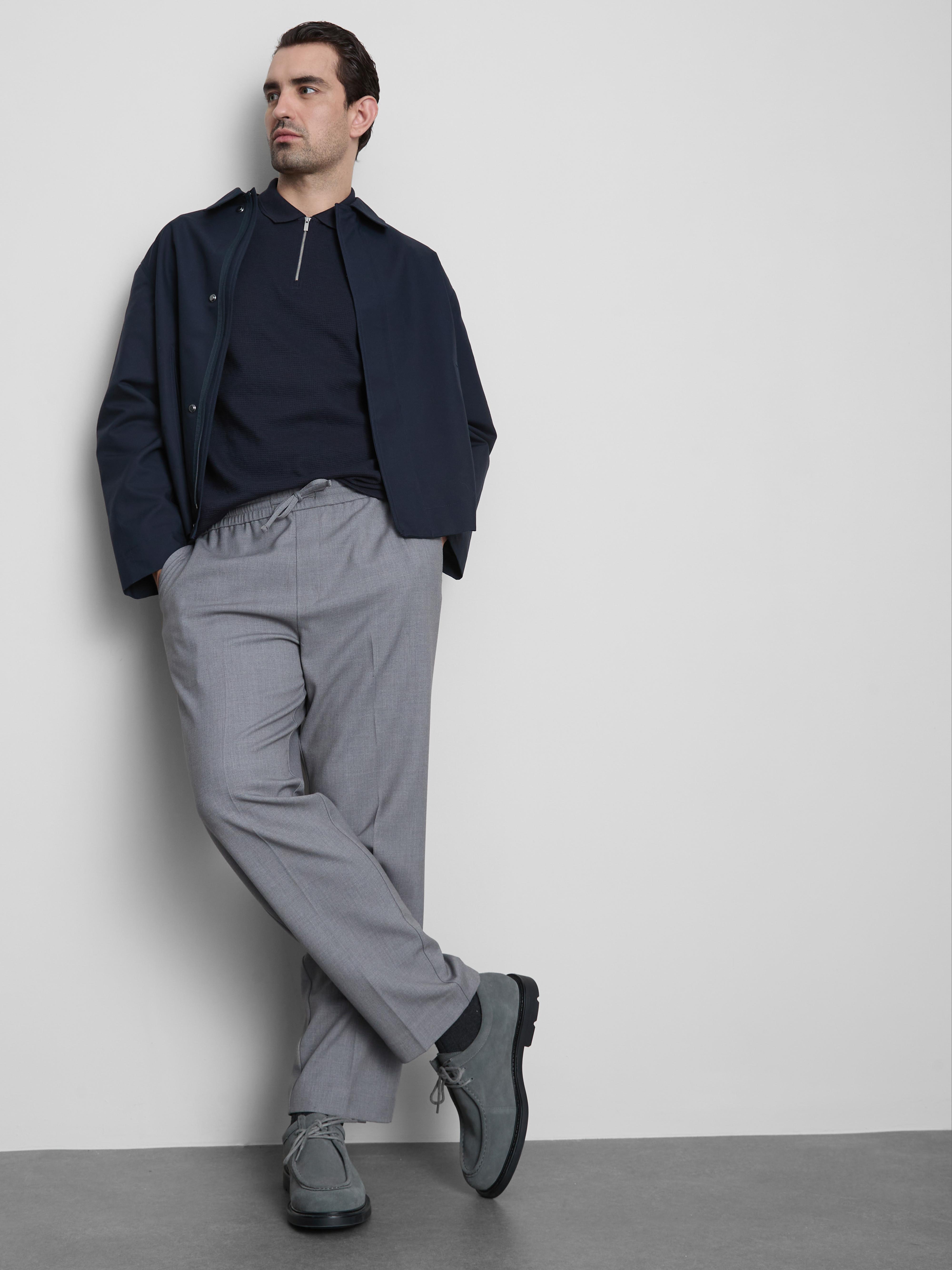 Men's Navy Waffle-Texture Polo Shirt