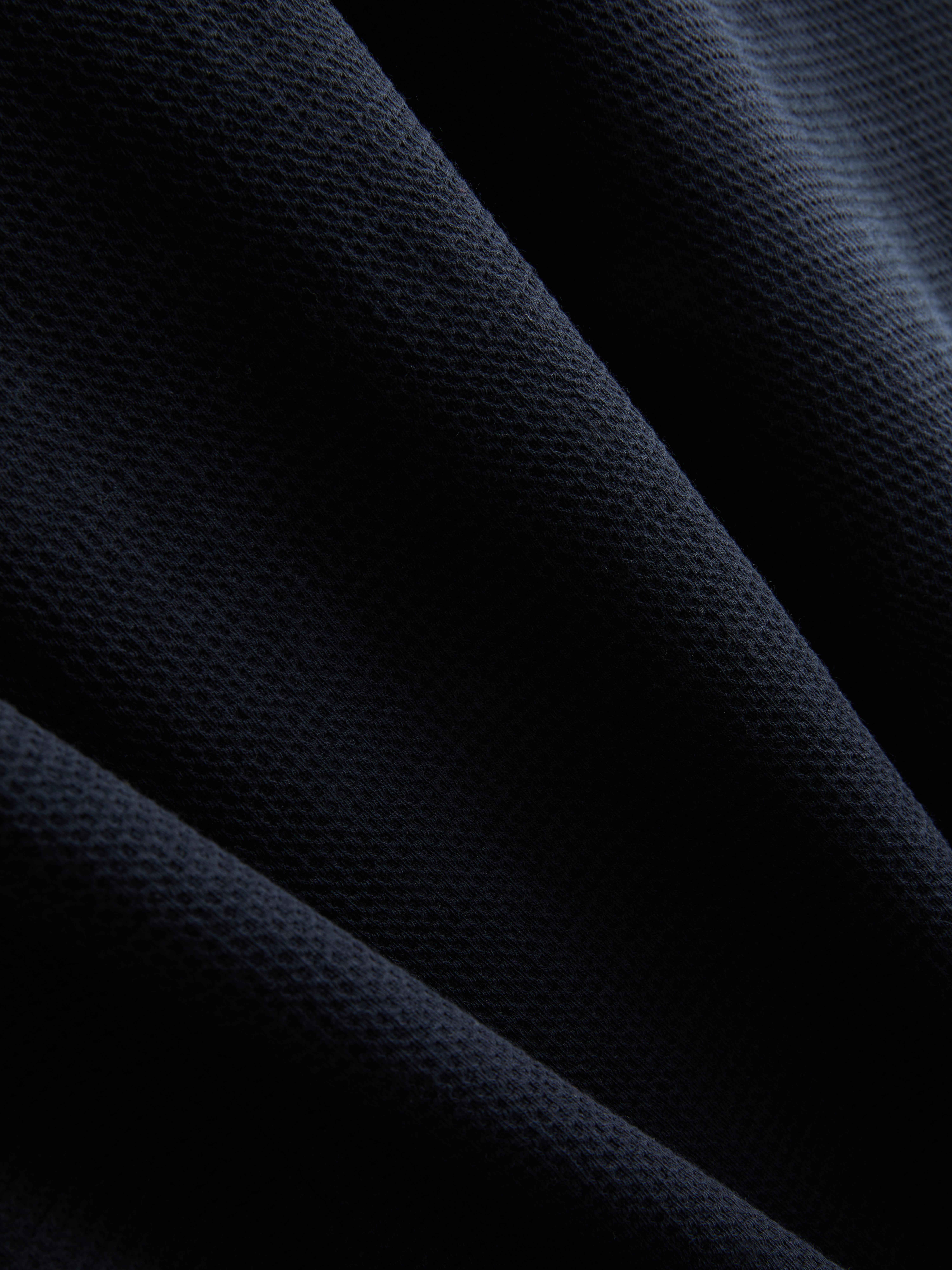 Men's Navy Waffle-Texture Polo Shirt