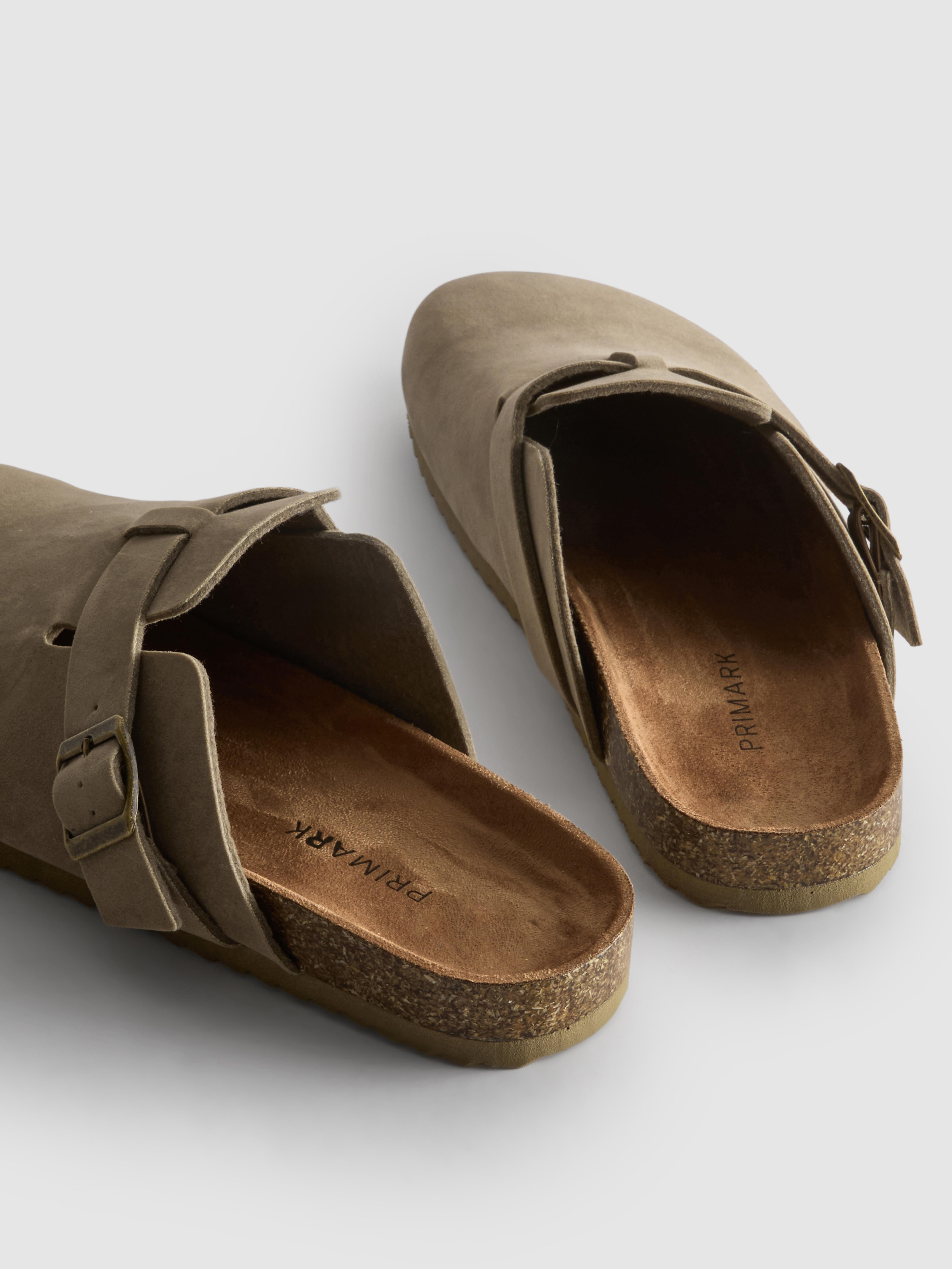 Men's Taupe Closed Toe Mule Slippers