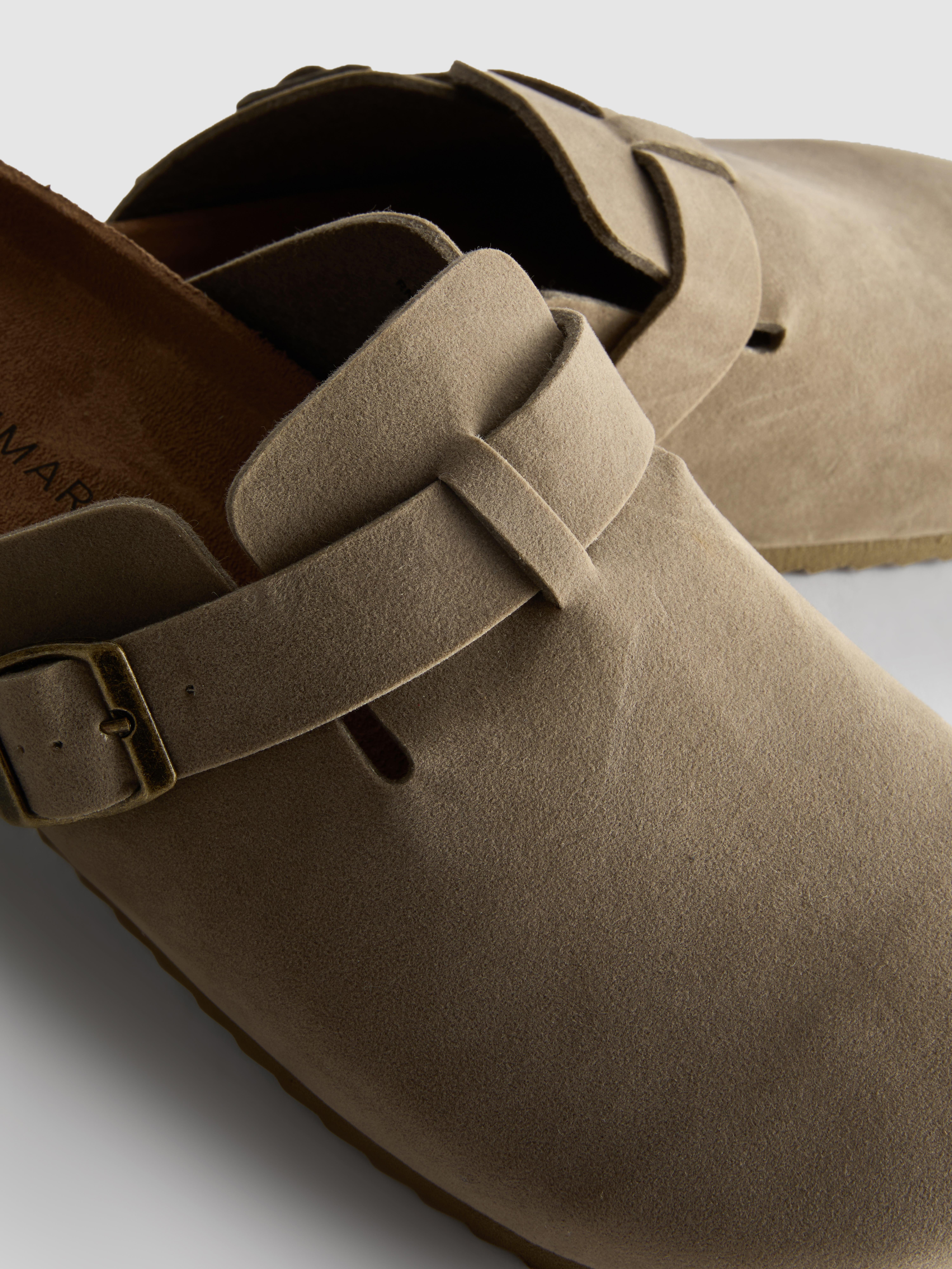 Men's Taupe Closed Toe Mule Slippers