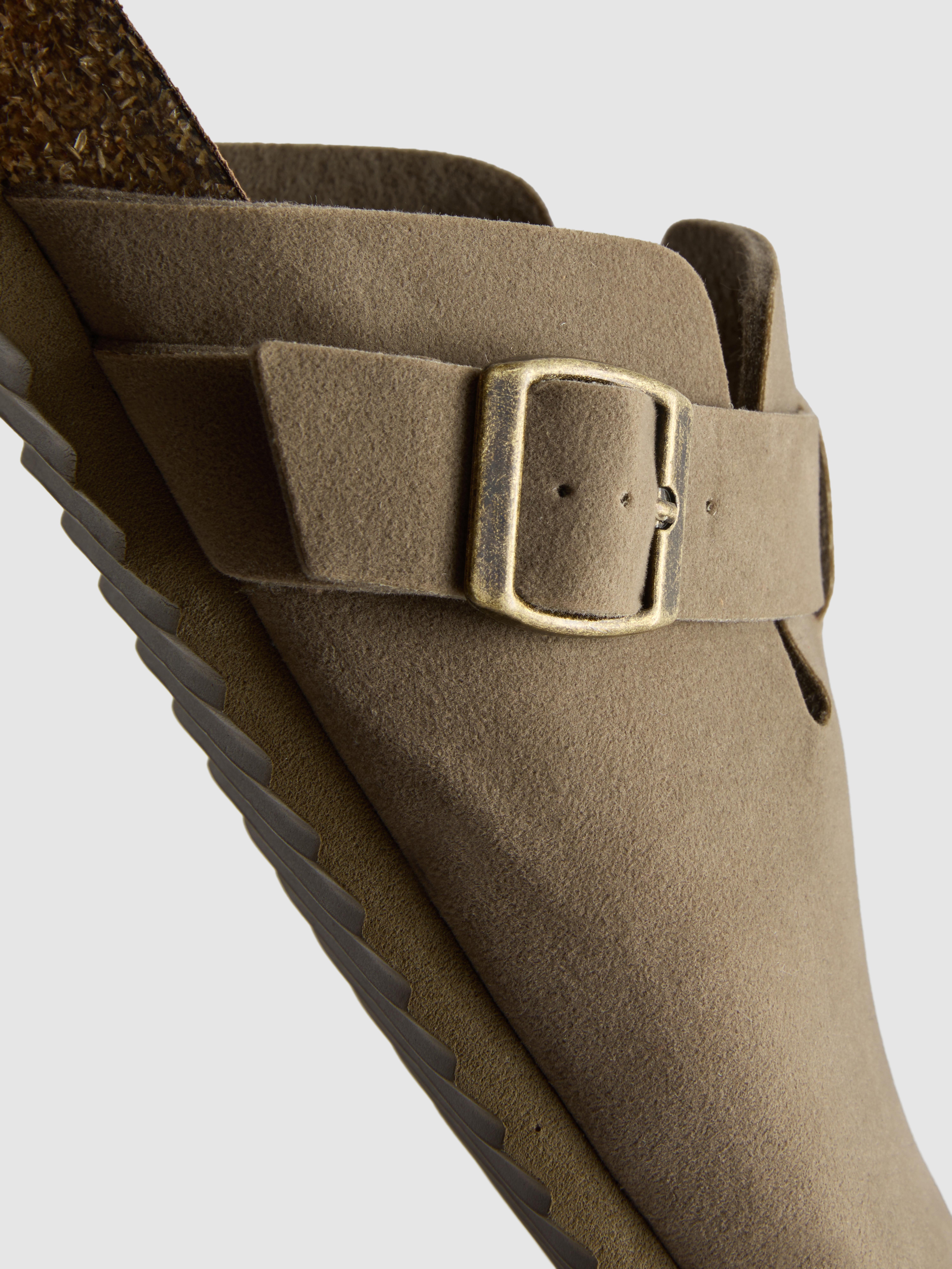 Men's Taupe Closed Toe Mule Slippers