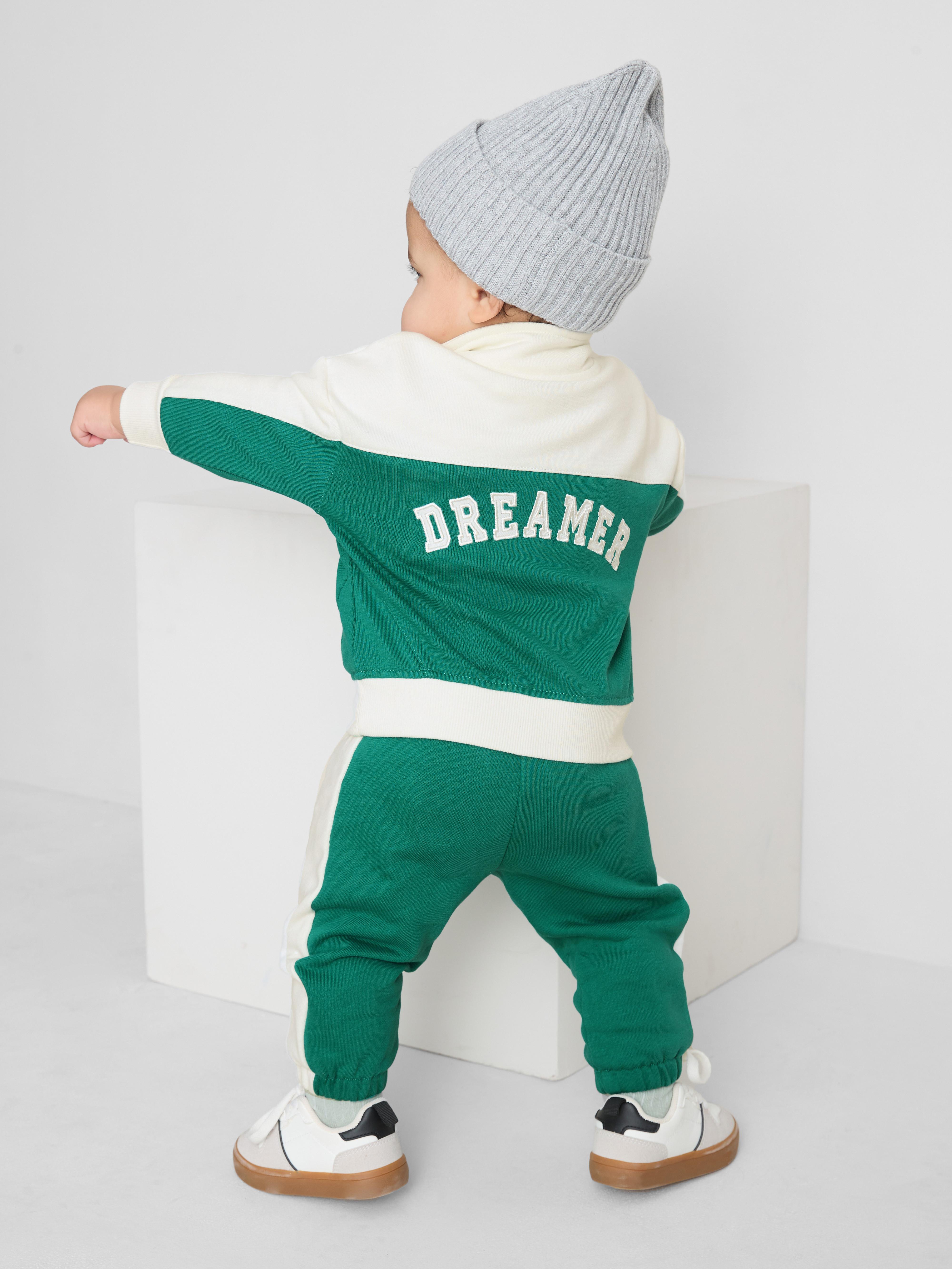 Baby Boys Green 0-36mths | Half-Zip Sweatshirt and Joggers Set