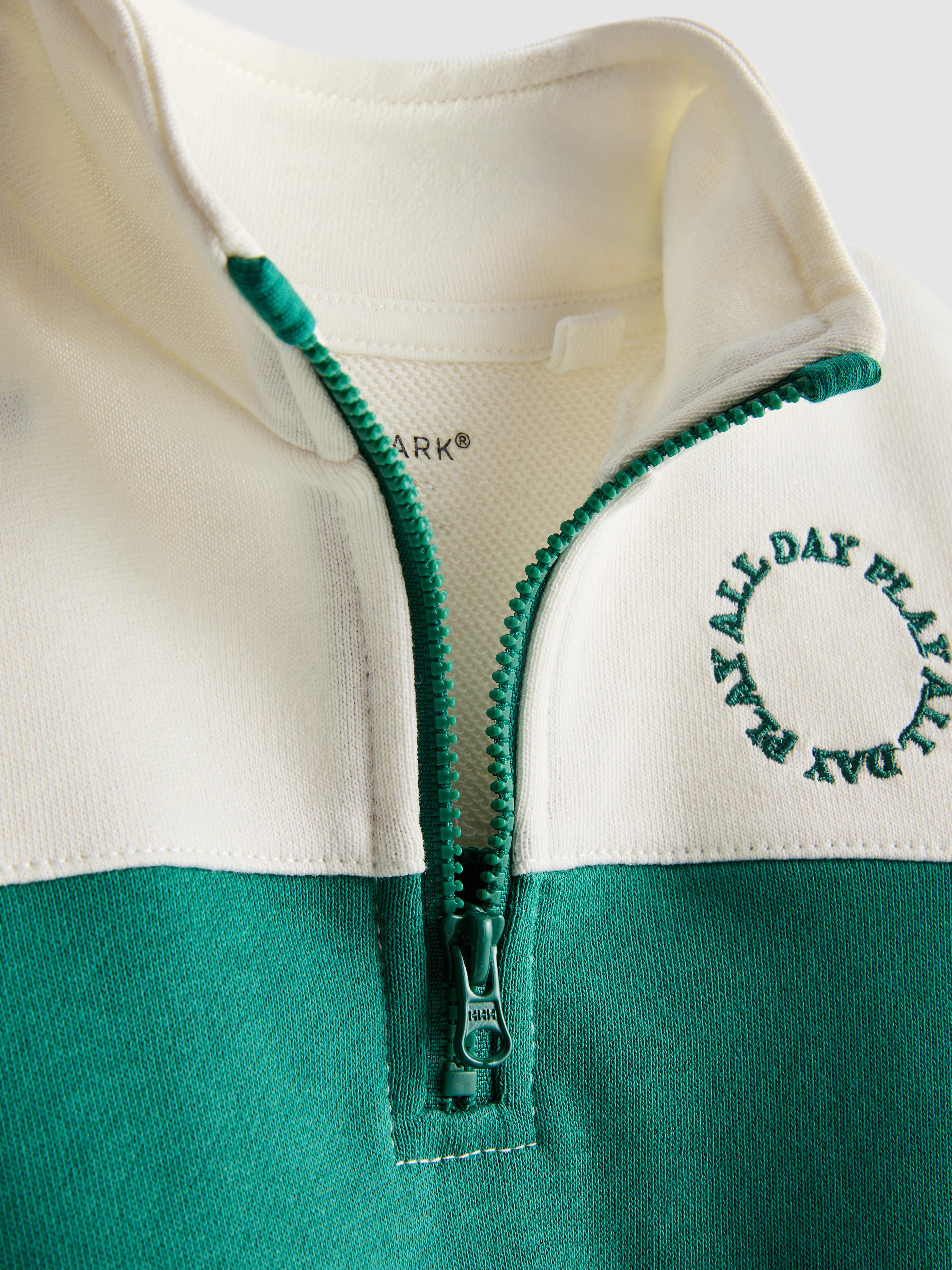 Baby Boys Green 0-36mths | Half-Zip Sweatshirt and Joggers Set