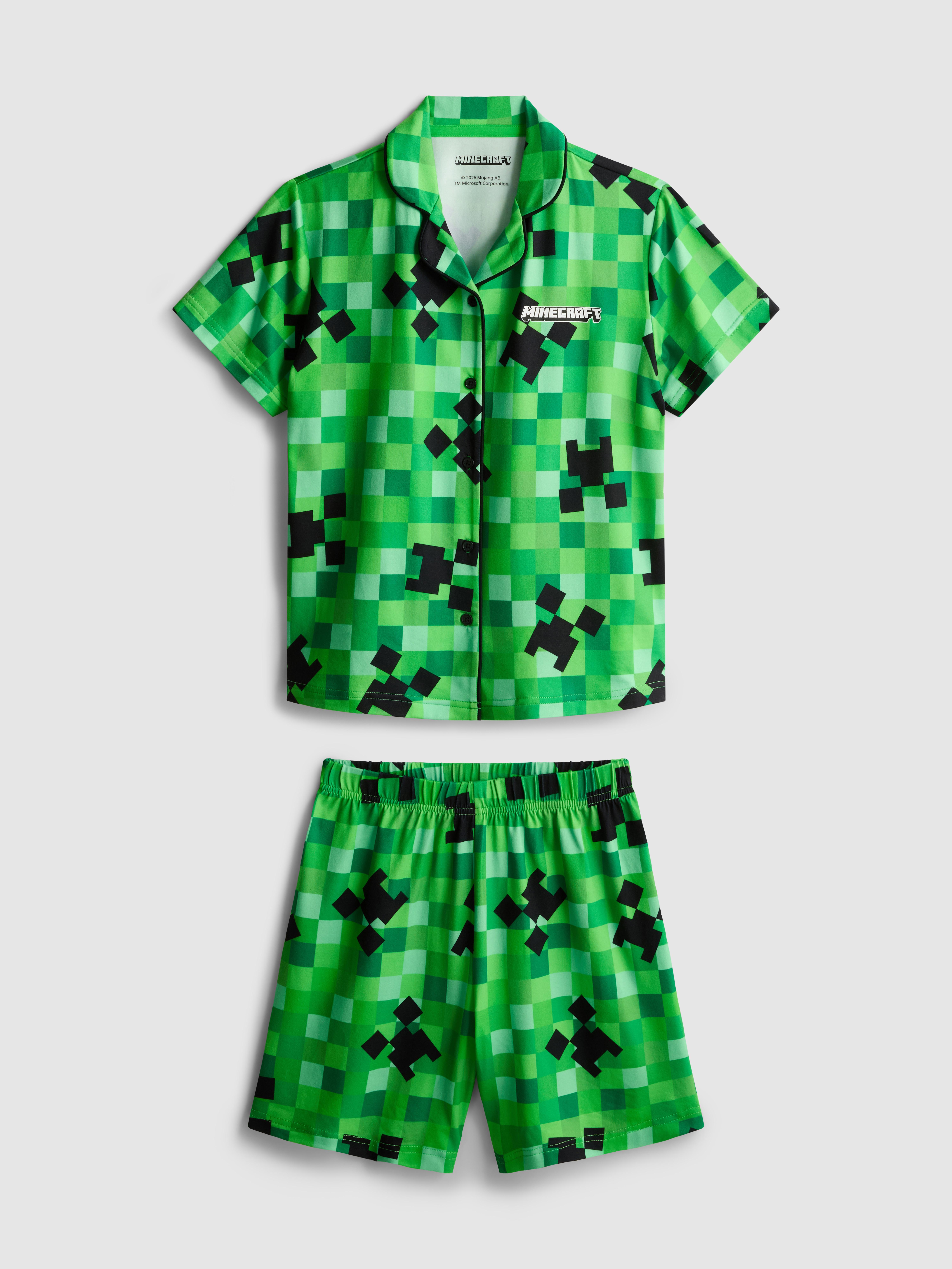 5-12 jr | Korte overhemdpyjama Minecraft