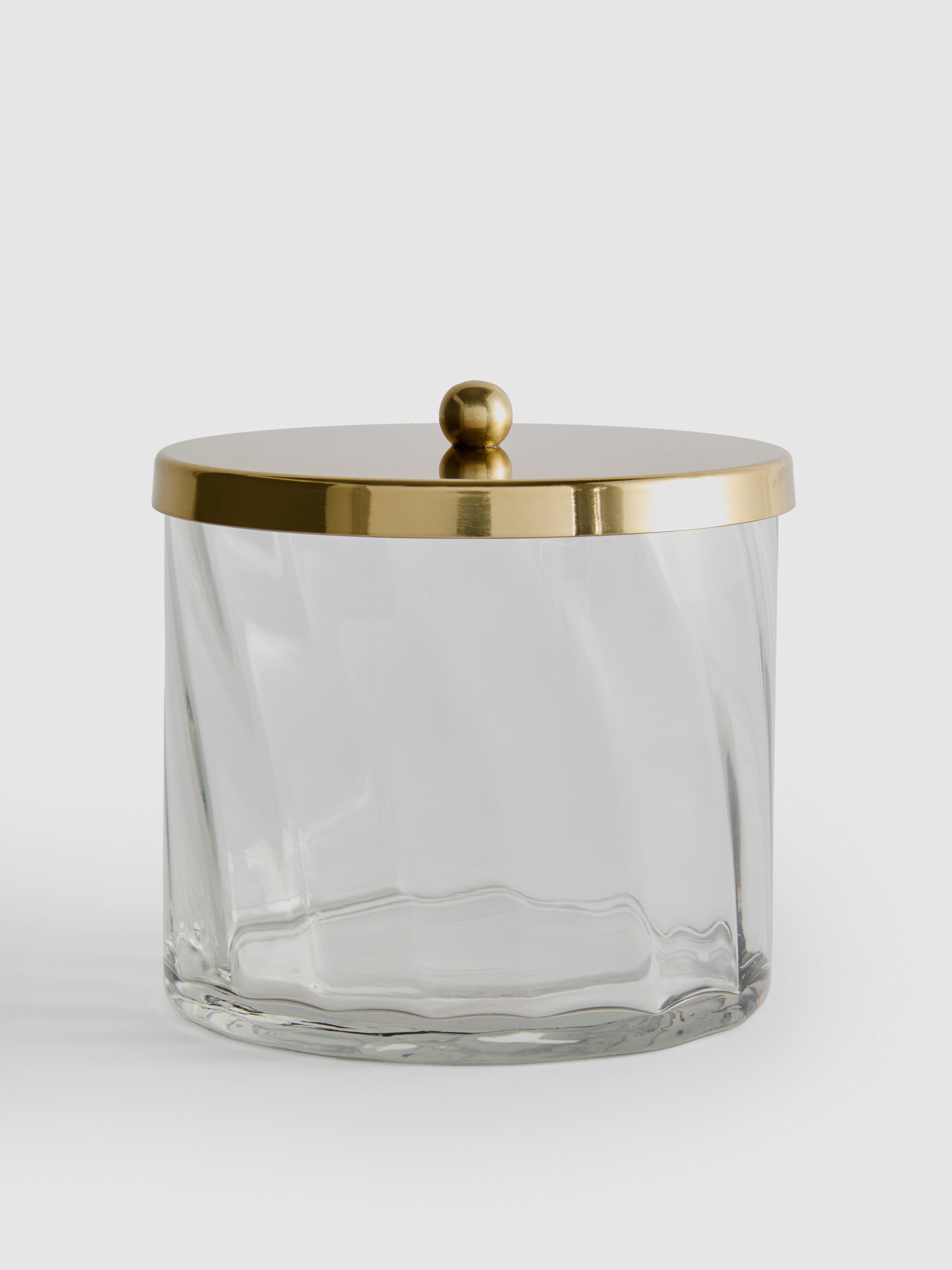 Tarro de almacenaje de vidrio con tapa