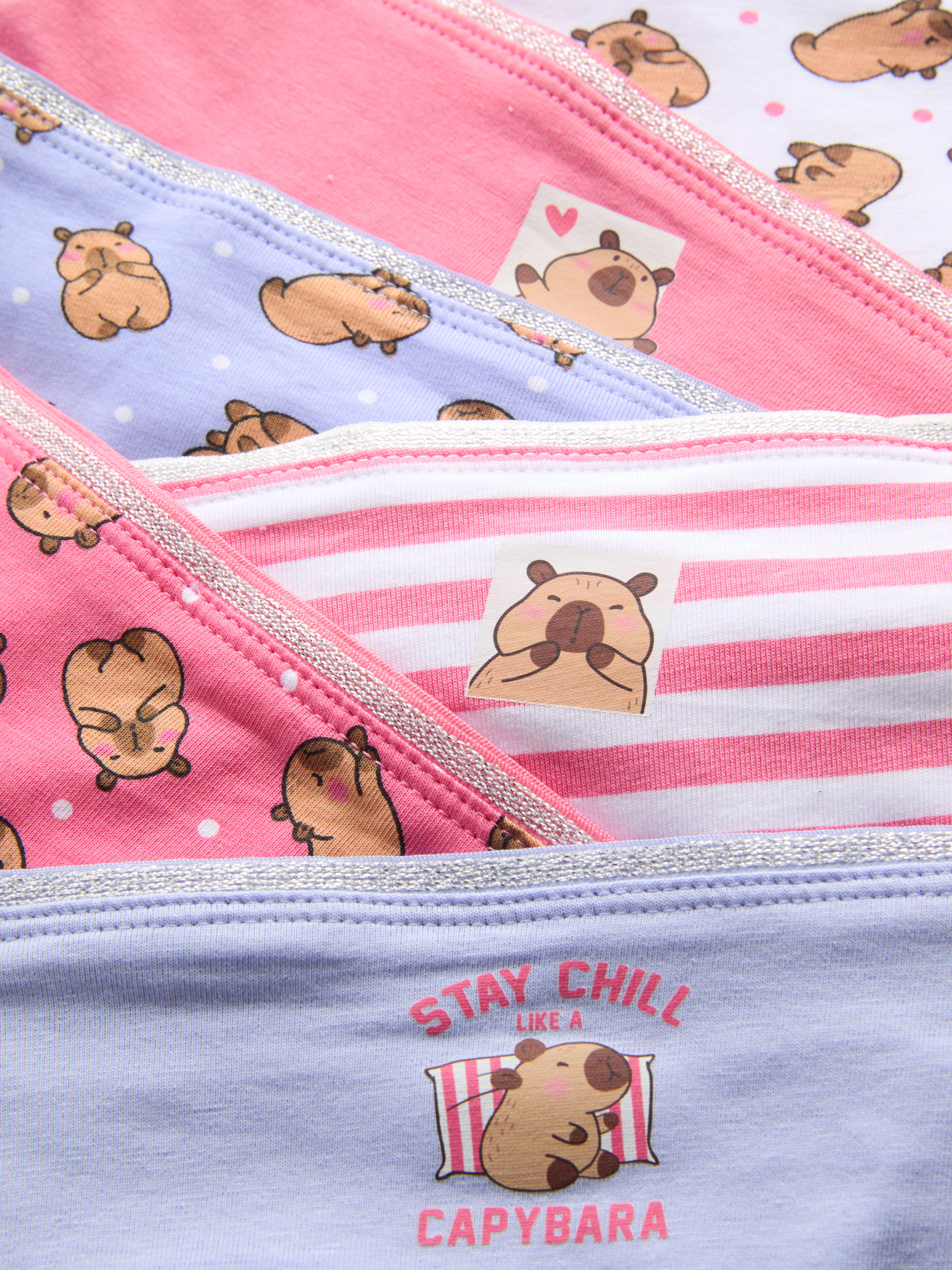 Girls Multi 2-15yrs | 6pk Capybara Graphic Hipster Briefs
