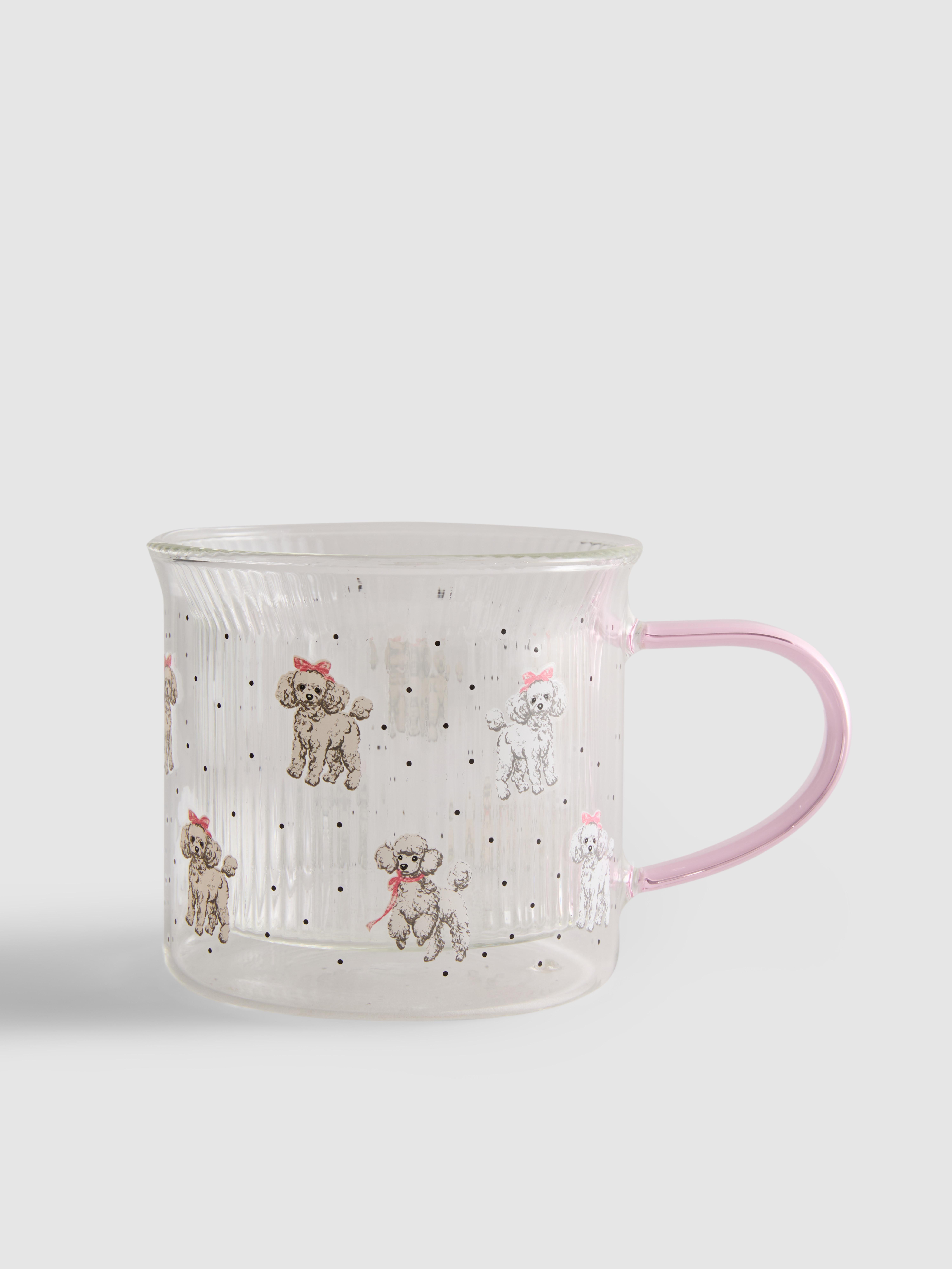 Ribbed Printed Clear Mug