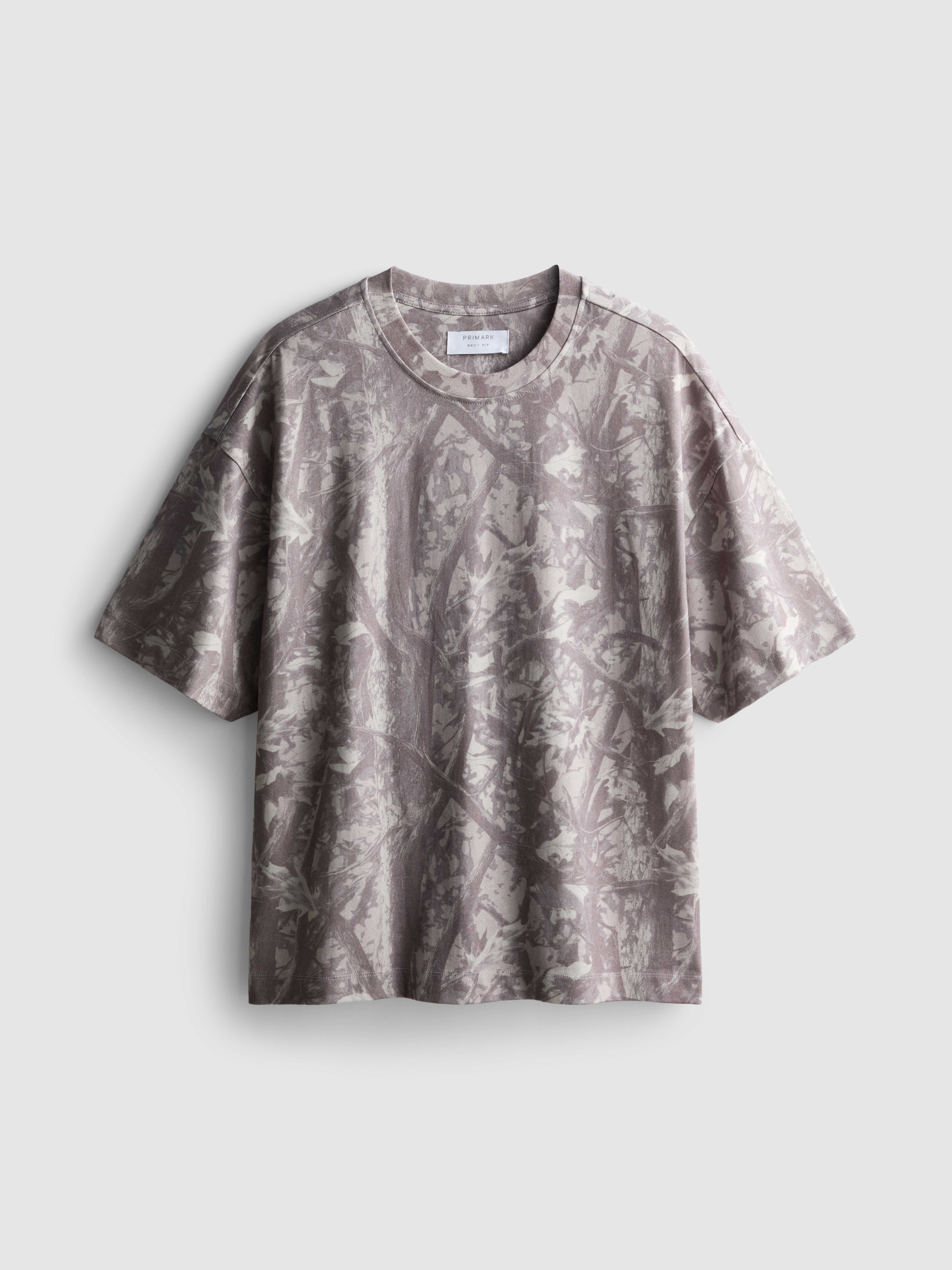 Boxy Camouflage Print T-Shirt