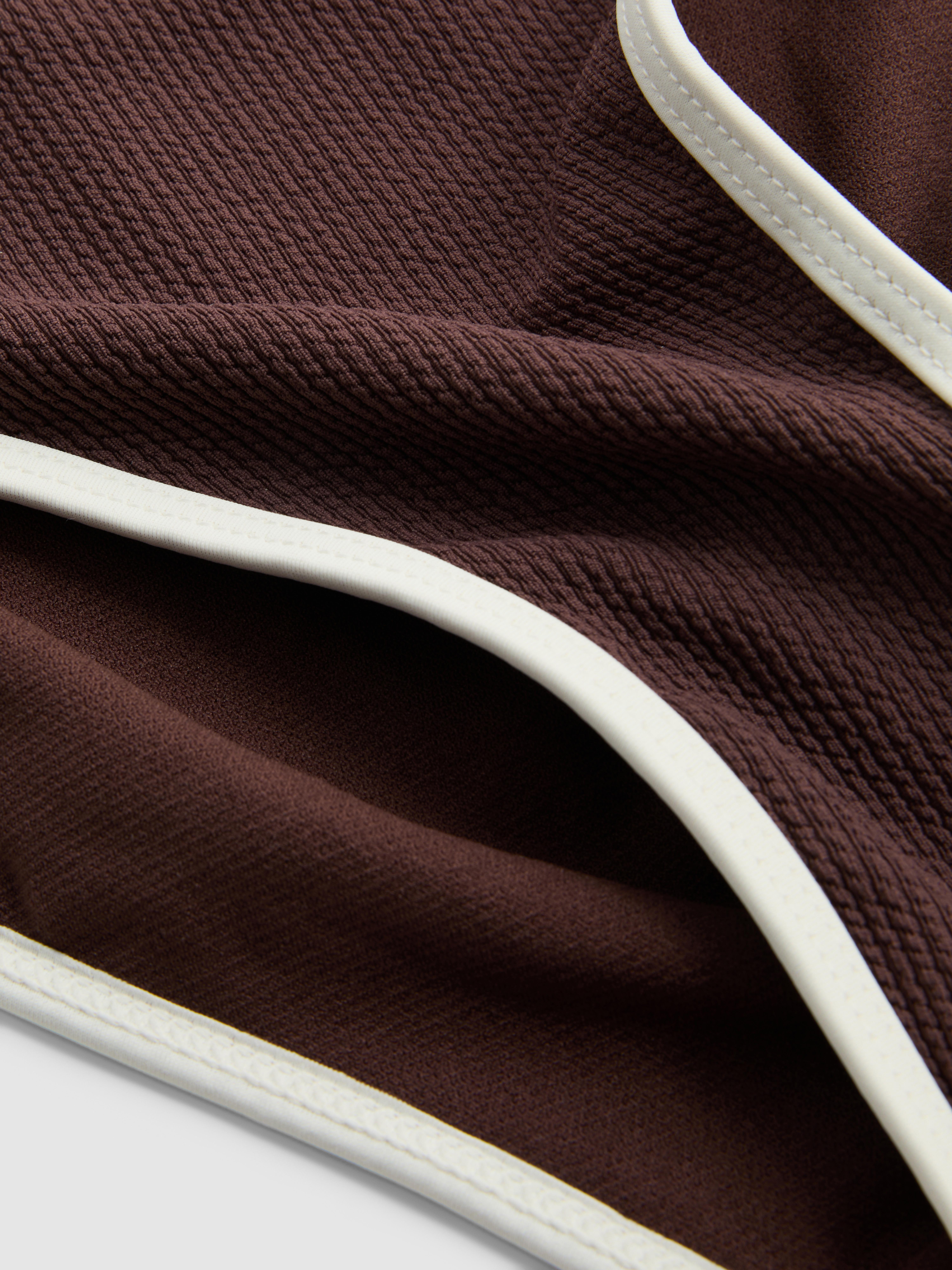 Crinkle Contrast Side Tie Bikini Bottoms