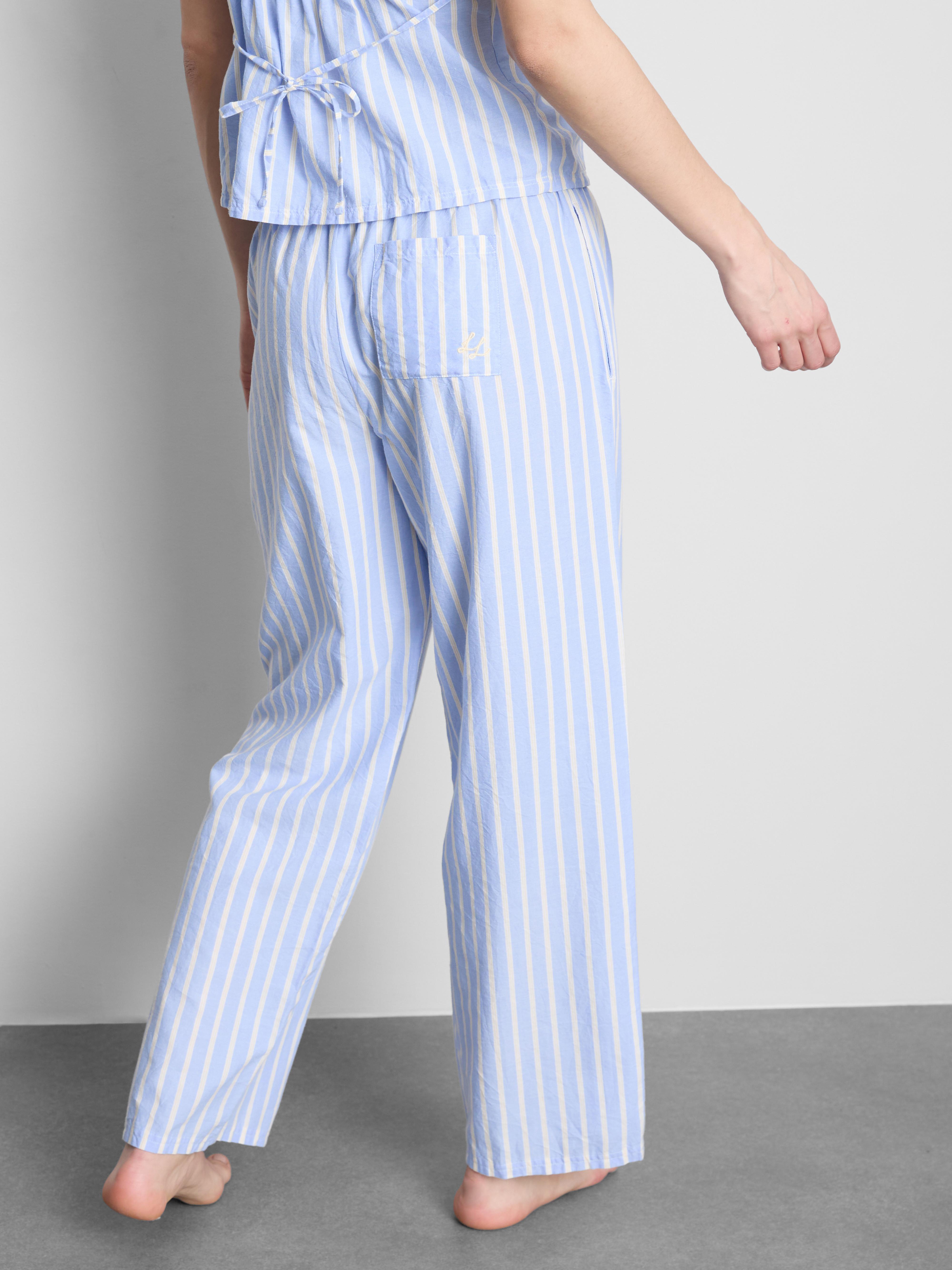 Cotton Striped Oxford Pyjama Bottoms