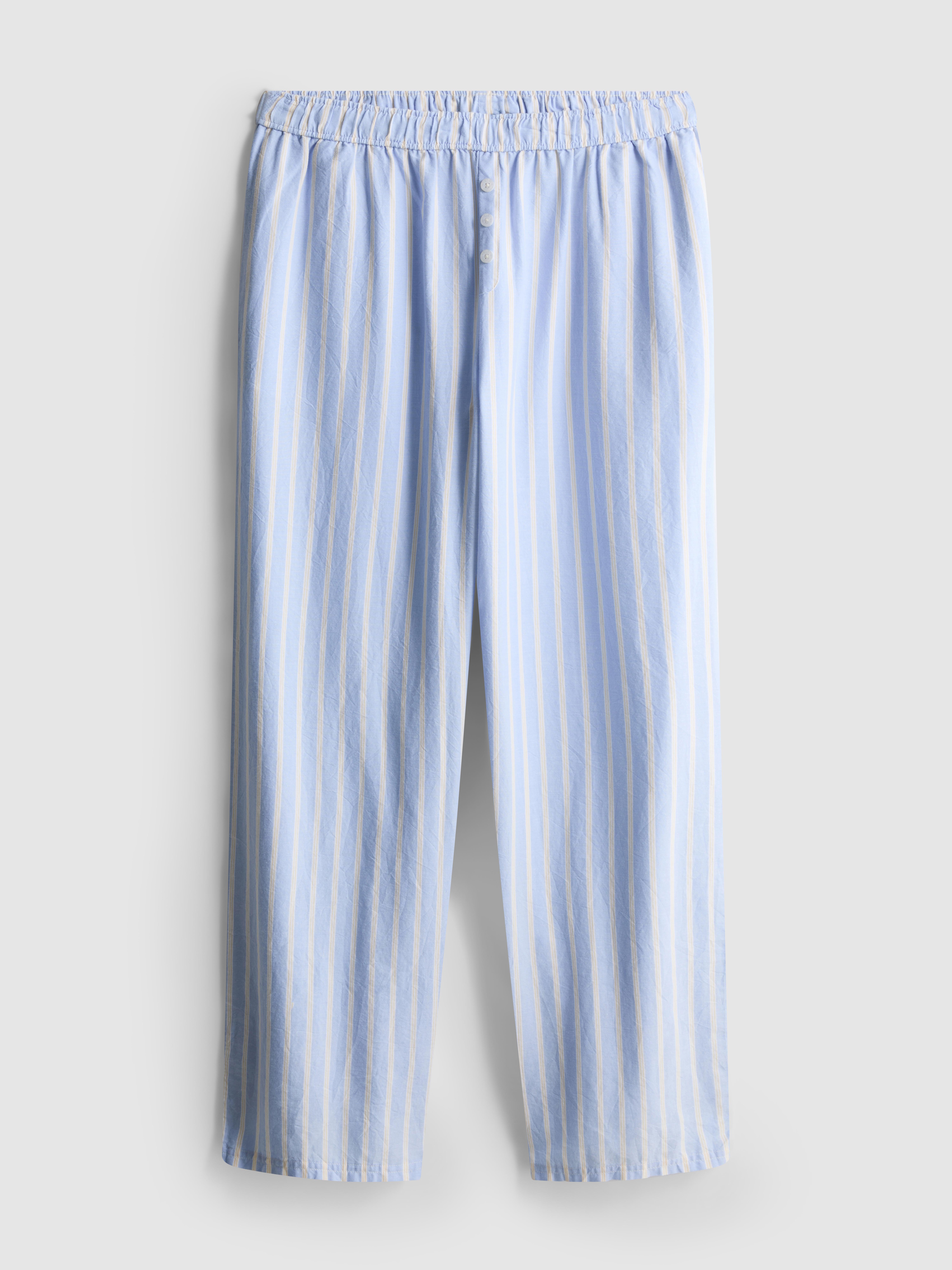 Cotton Striped Oxford Pyjama Bottoms