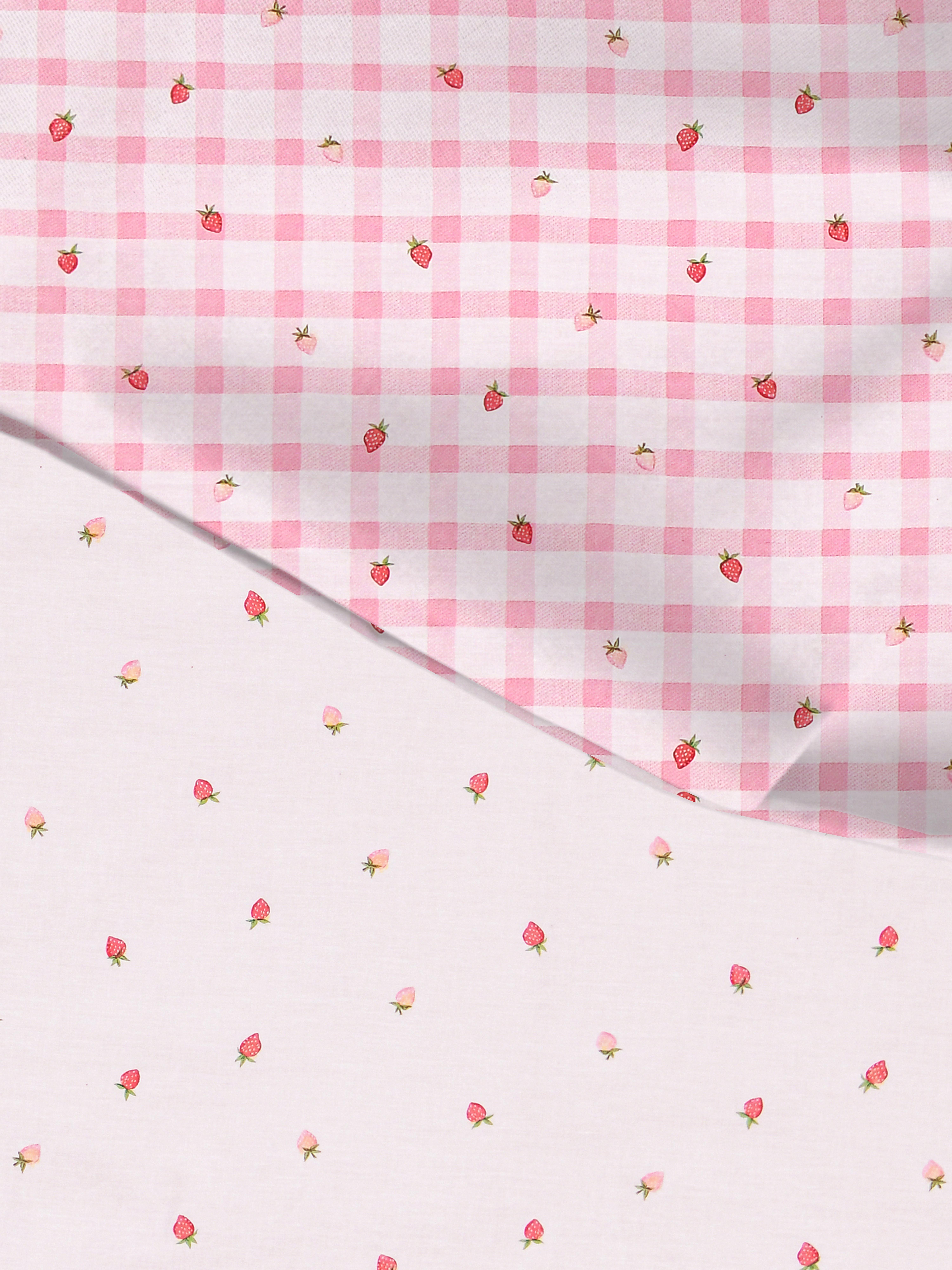 Gingham Strawberry Single Duvet Cover Set