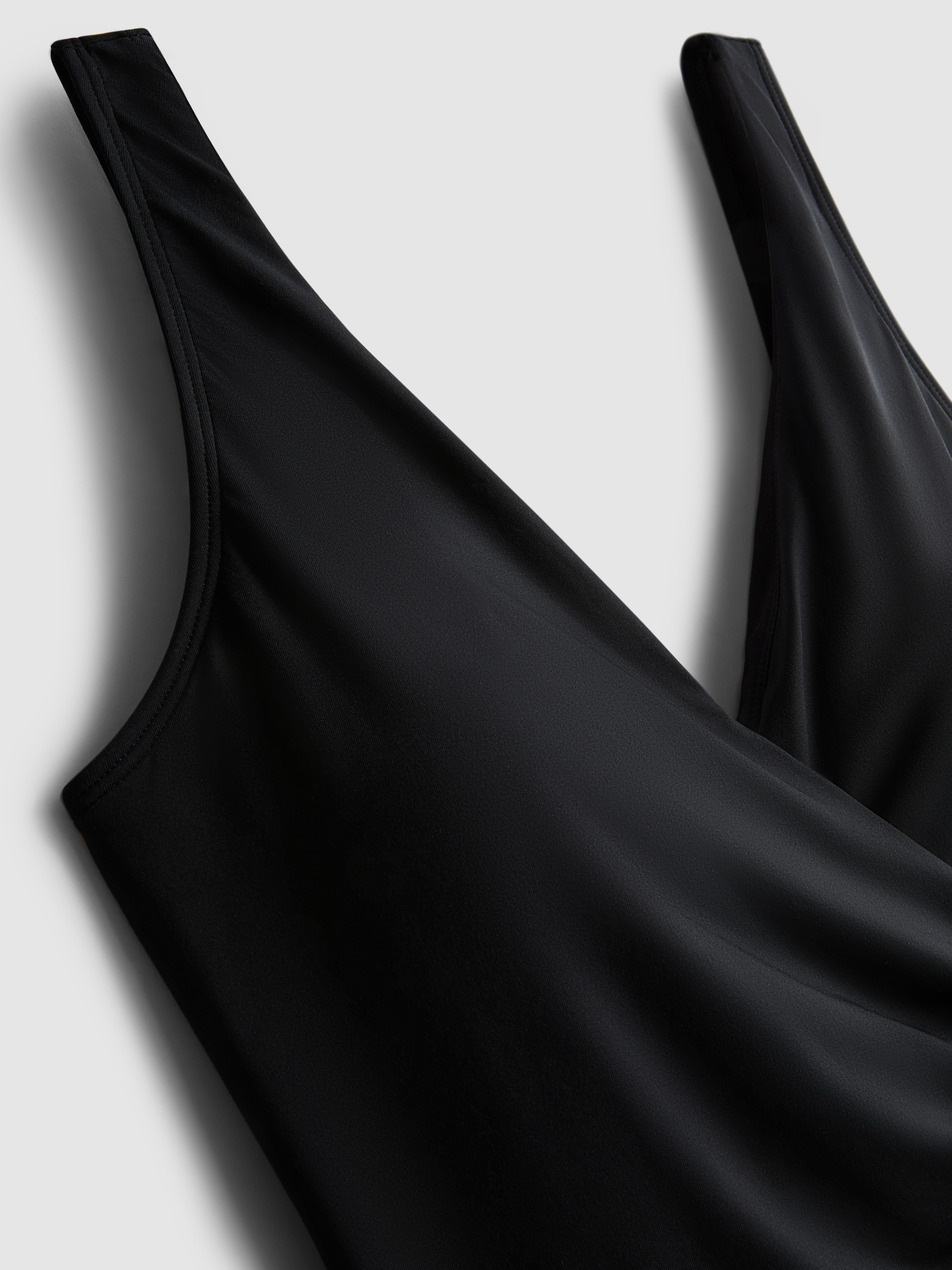 Women's Black Wrap Body-Control Swimsuit