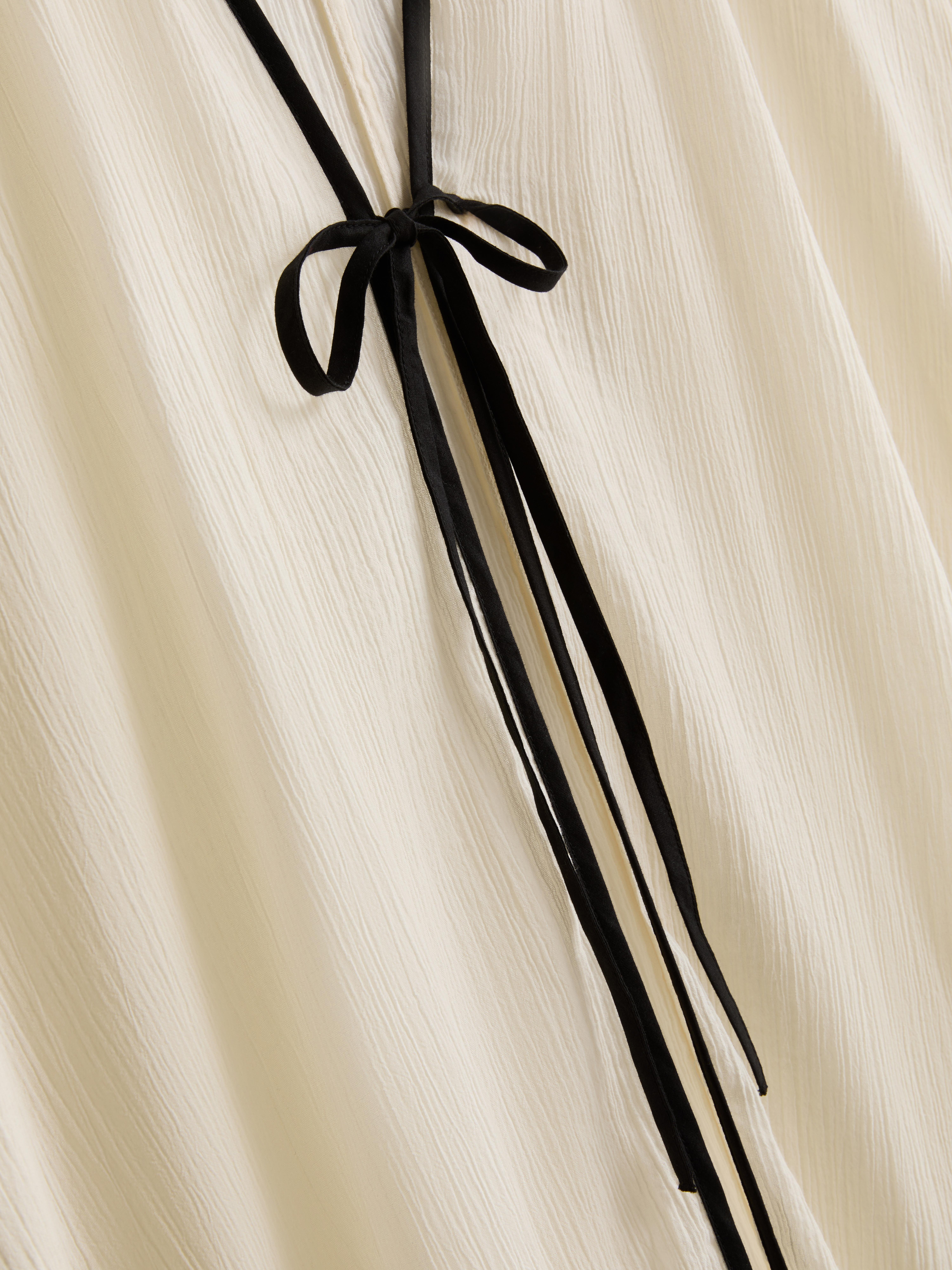 Women's Cream Sheer Contrast Beach Kimono