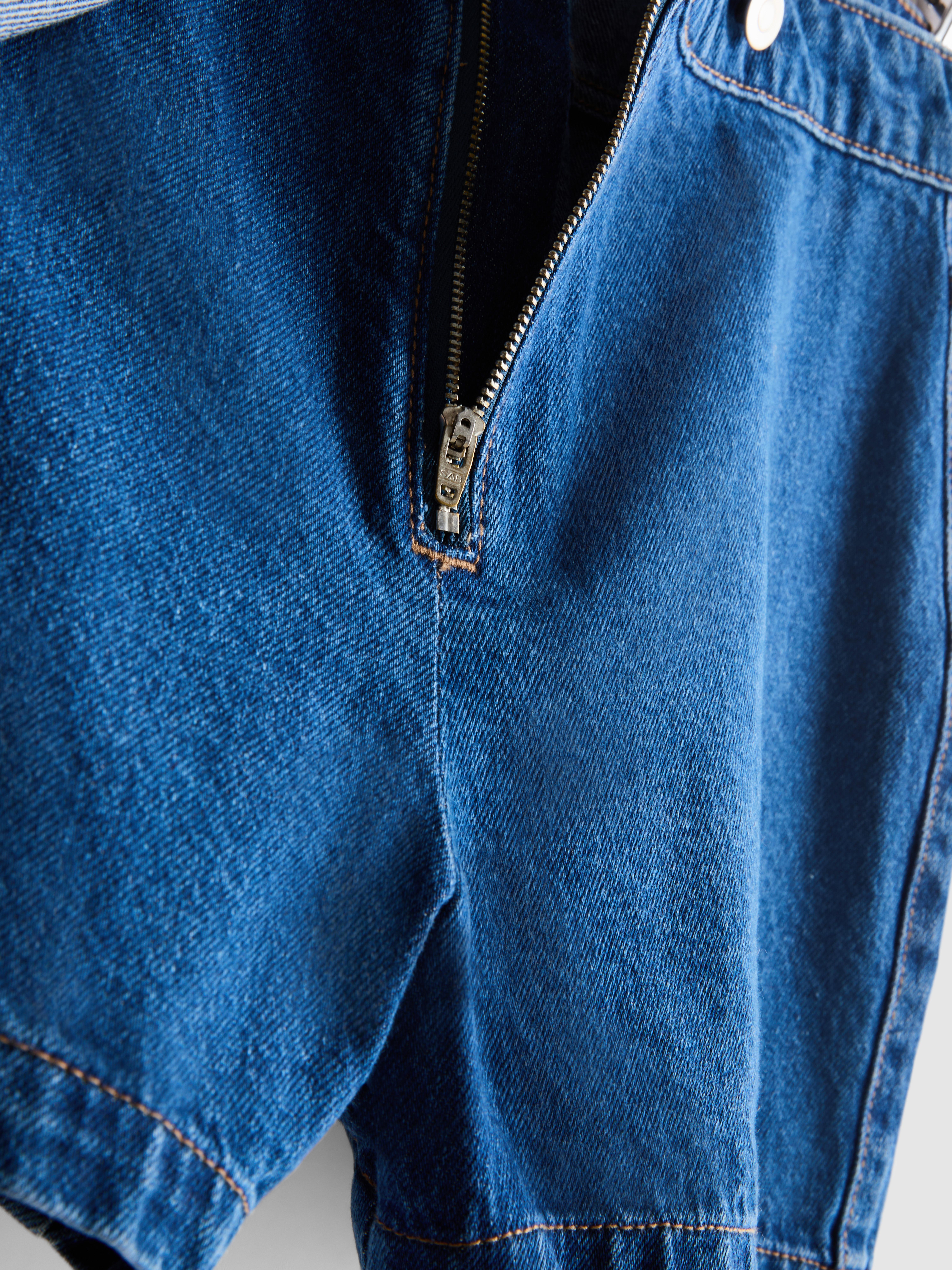 Cotton Denim High Waisted Skort