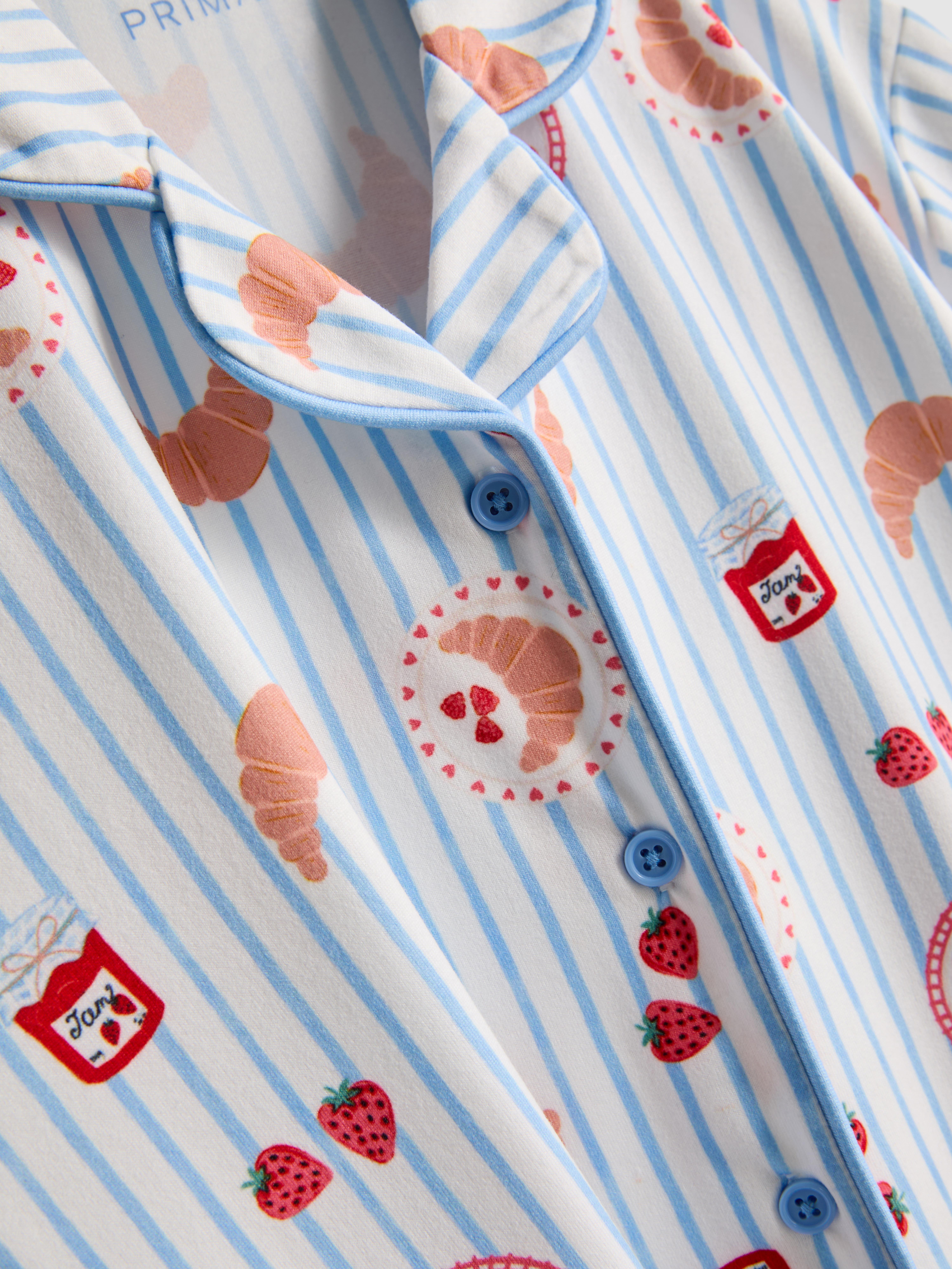 7–15 ans | Pyjama chemise et short à motif petit-déjeuner
