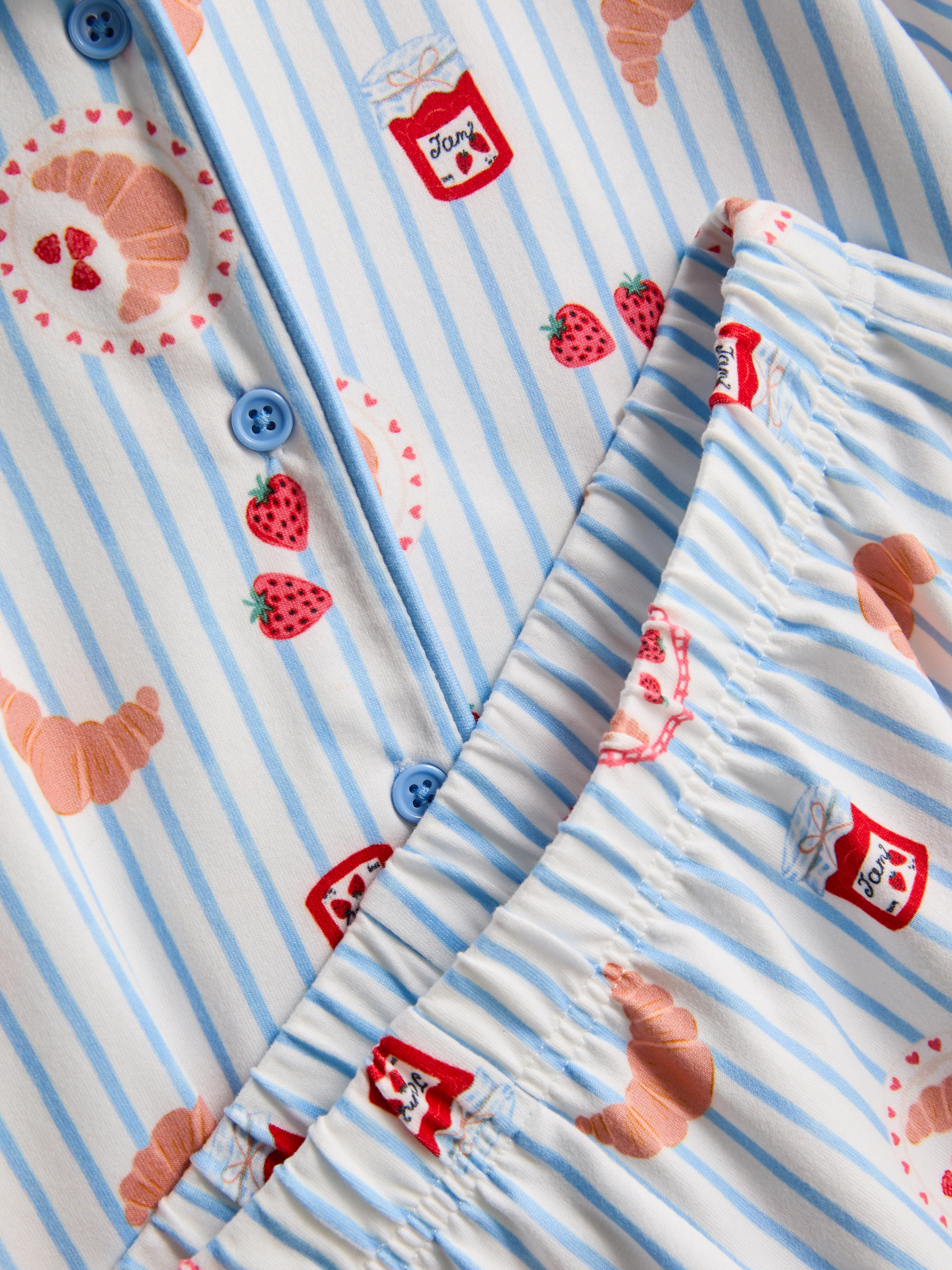7–15 ans | Pyjama chemise et short à motif petit-déjeuner