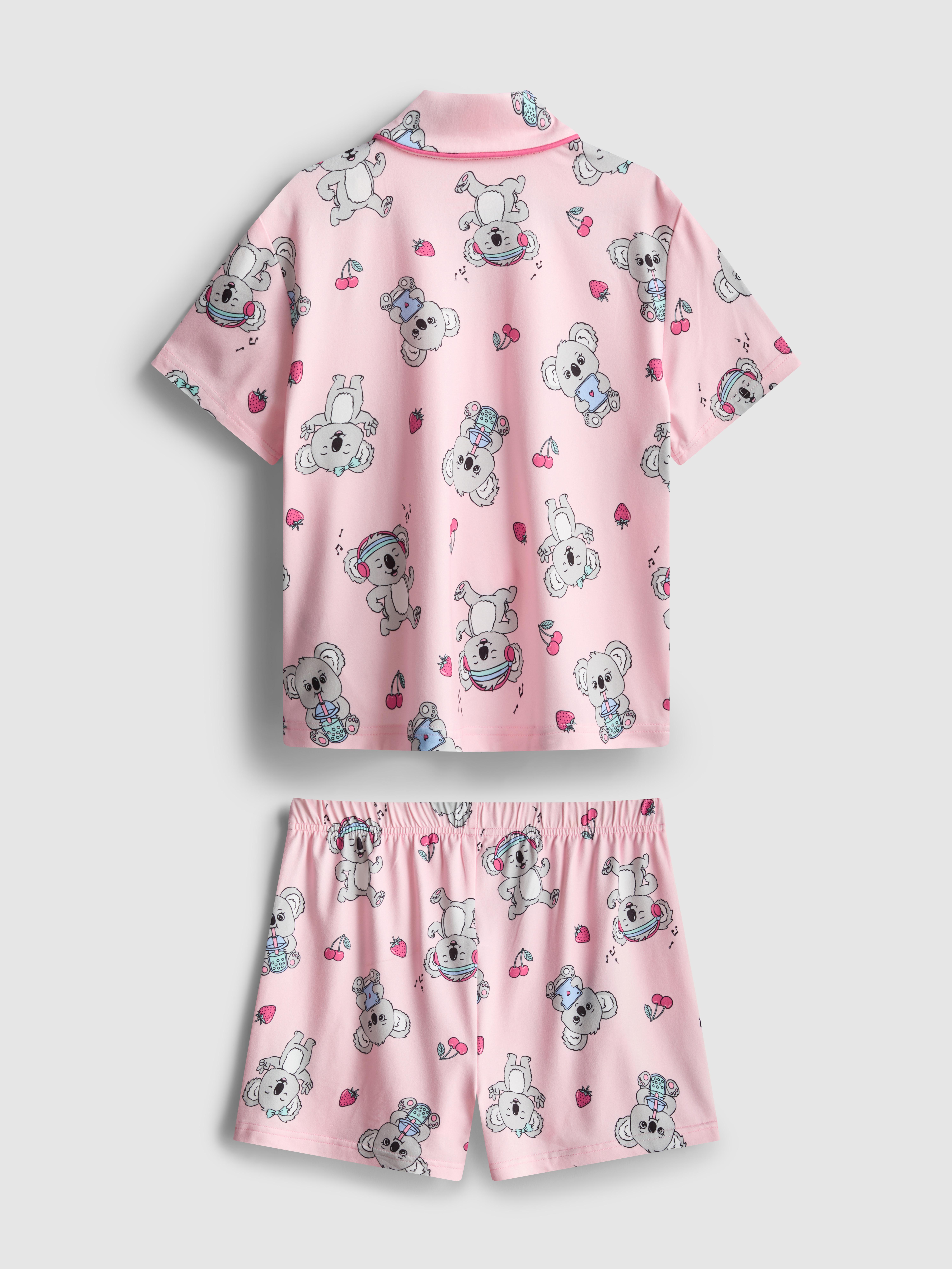 7-15 Jahre | Kurzer Schlafanzug mit Koala-Grafik