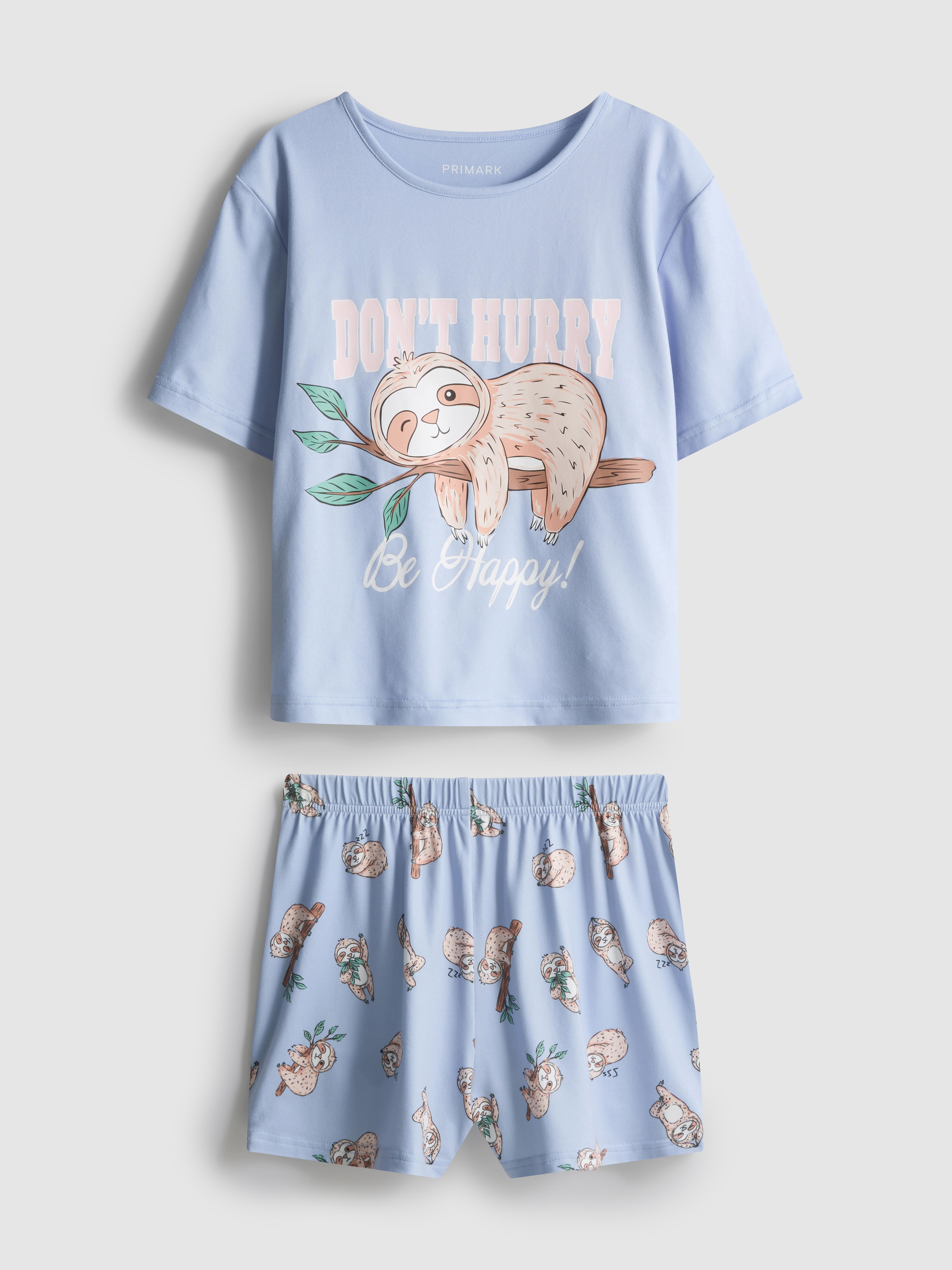 1,5–8 lat | Krótka piżama z nadrukiem leniwca