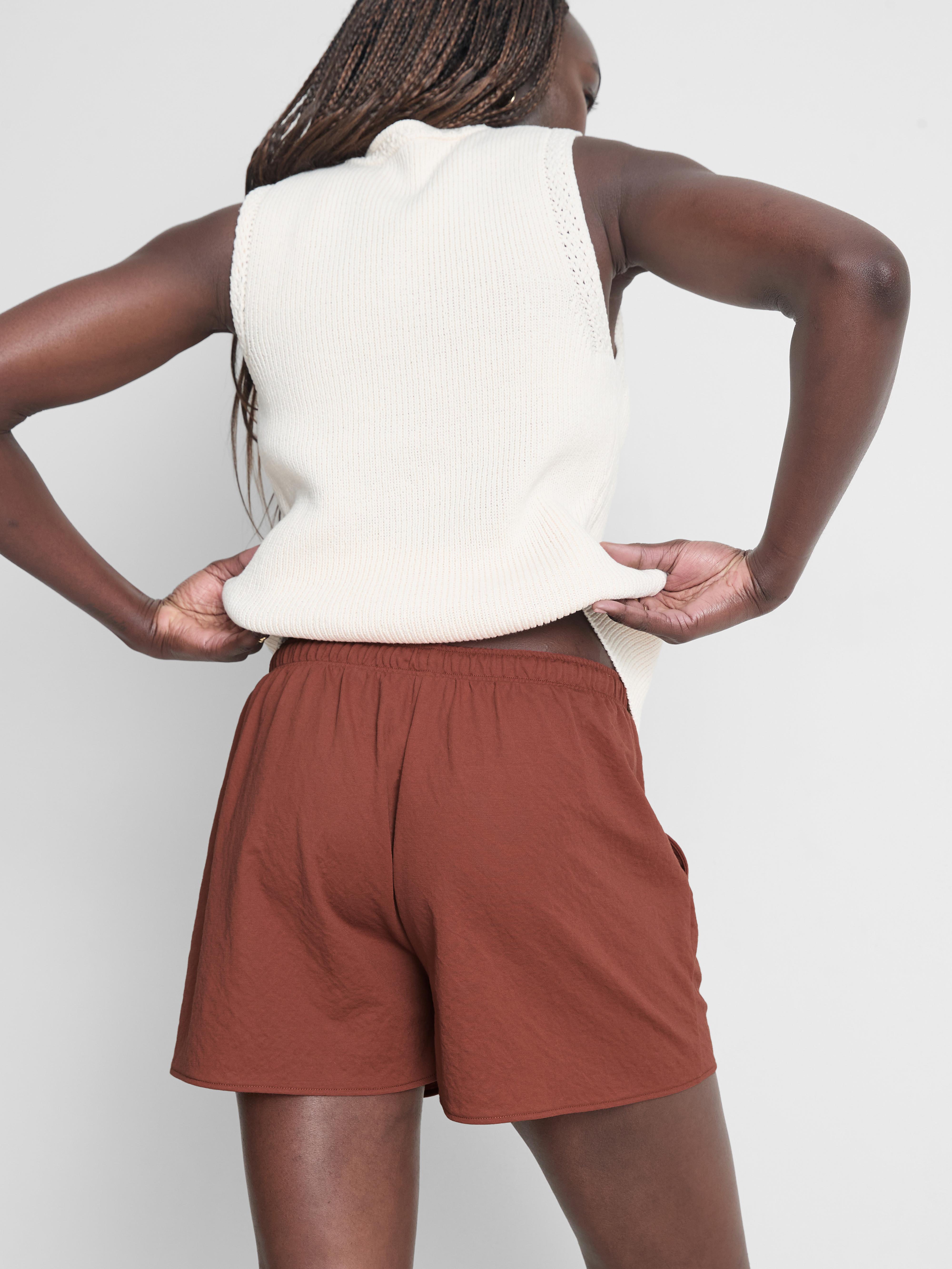 Strukturierte Shorts mit Kordelzug