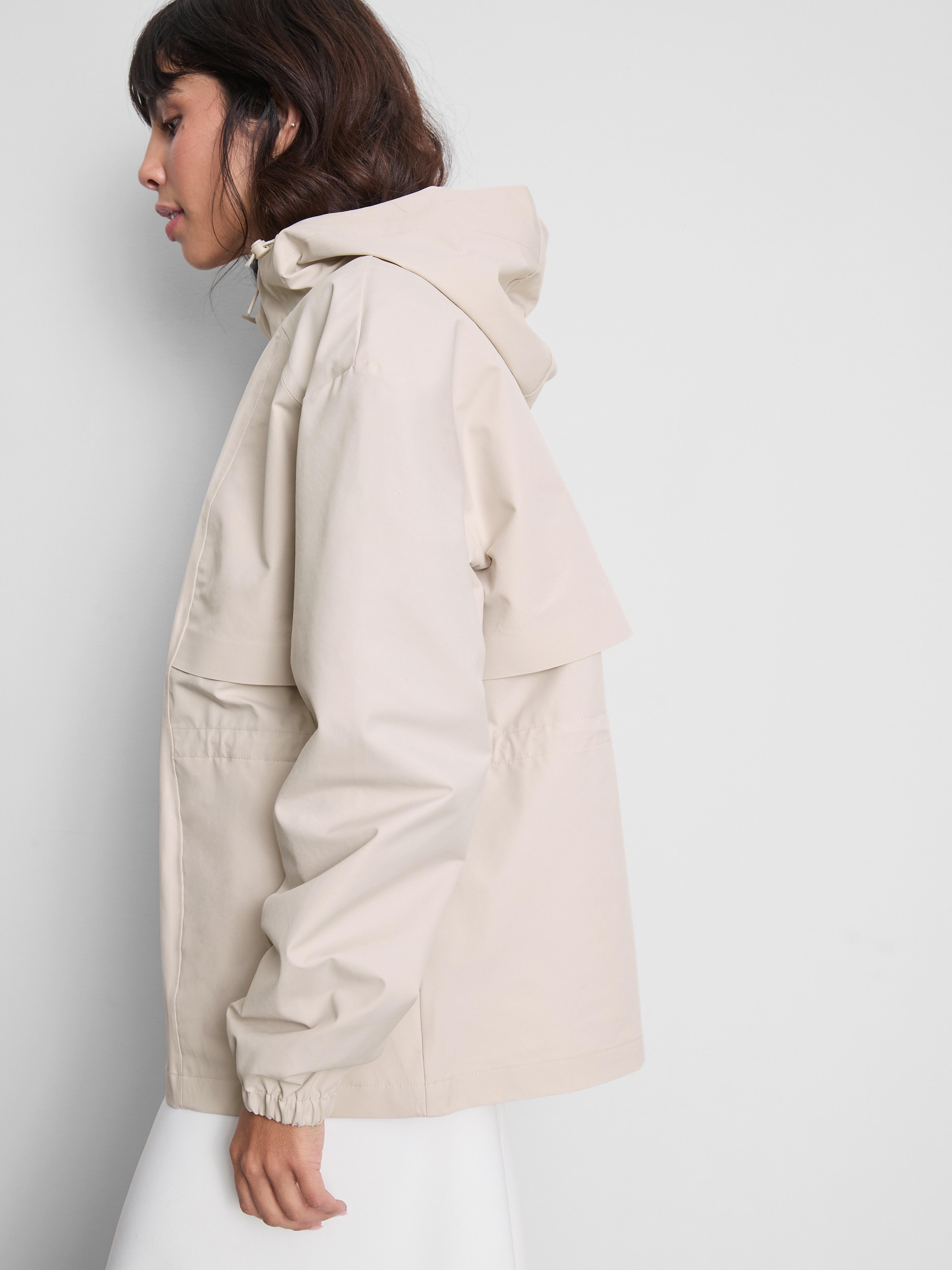 Short Cinched Rain Jacket