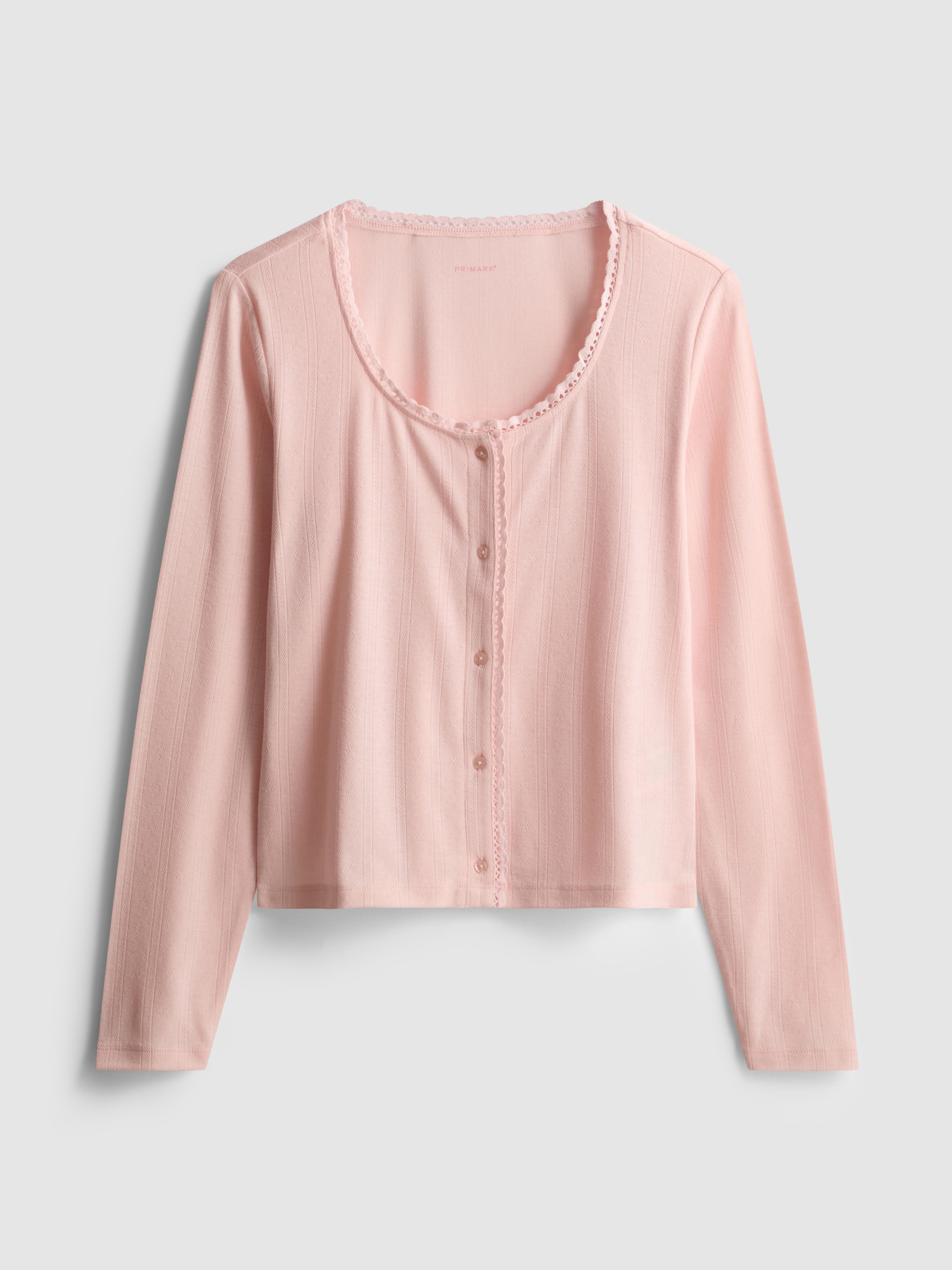 Maglia del pigiama a maniche lunghe traforata