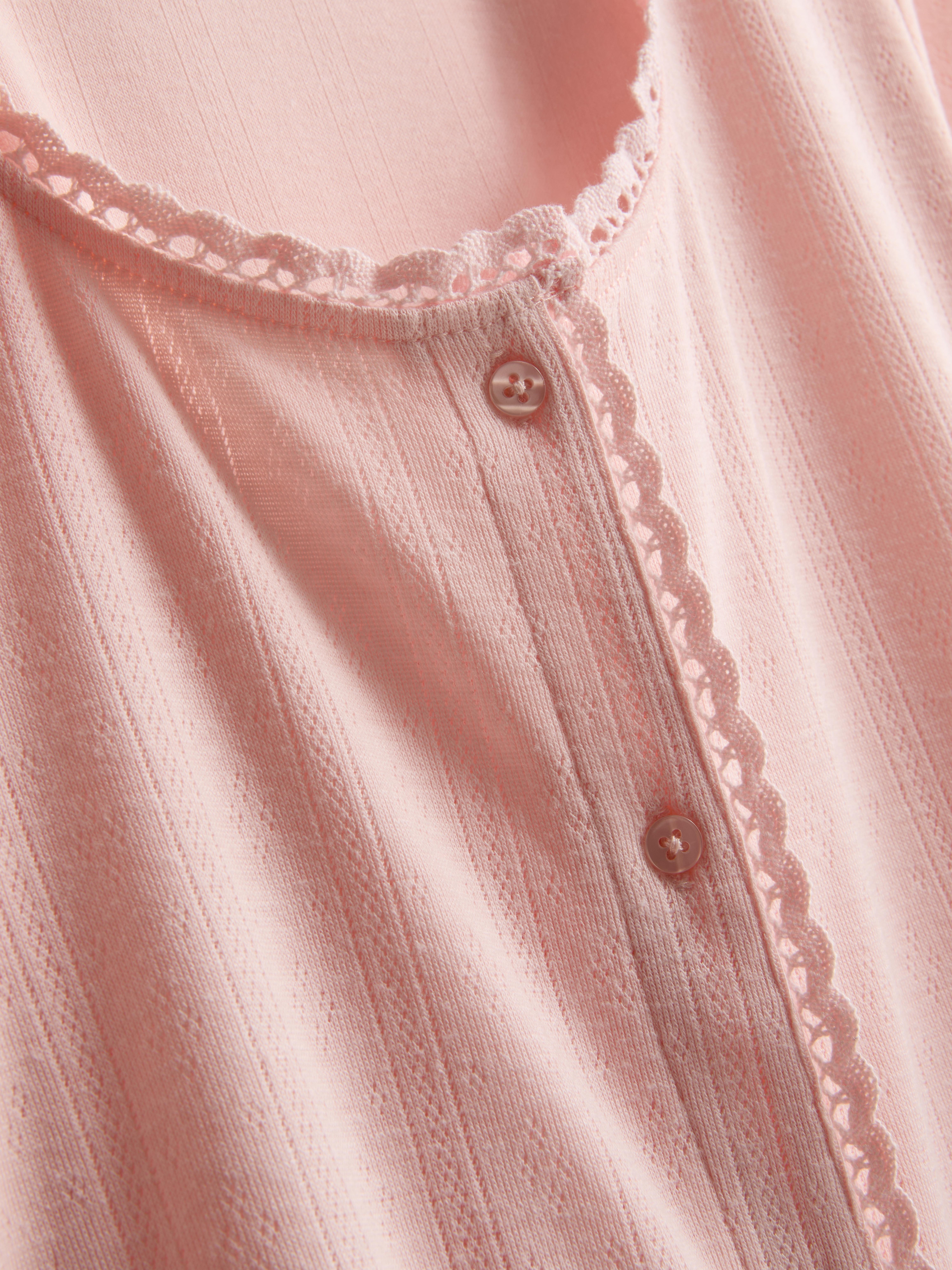 Lace Pointelle Long Sleeve Pyjama Top